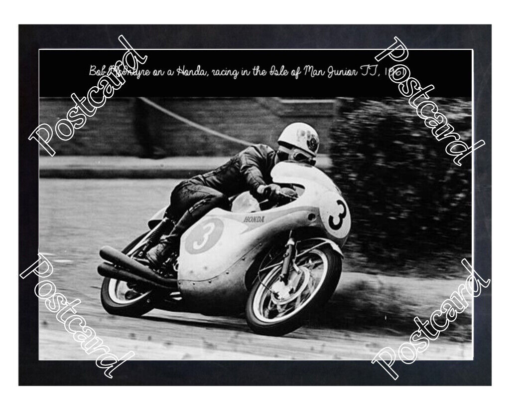 Historic Bob McIntyre on a Honda 1961 Isle Of Man TT Postcard