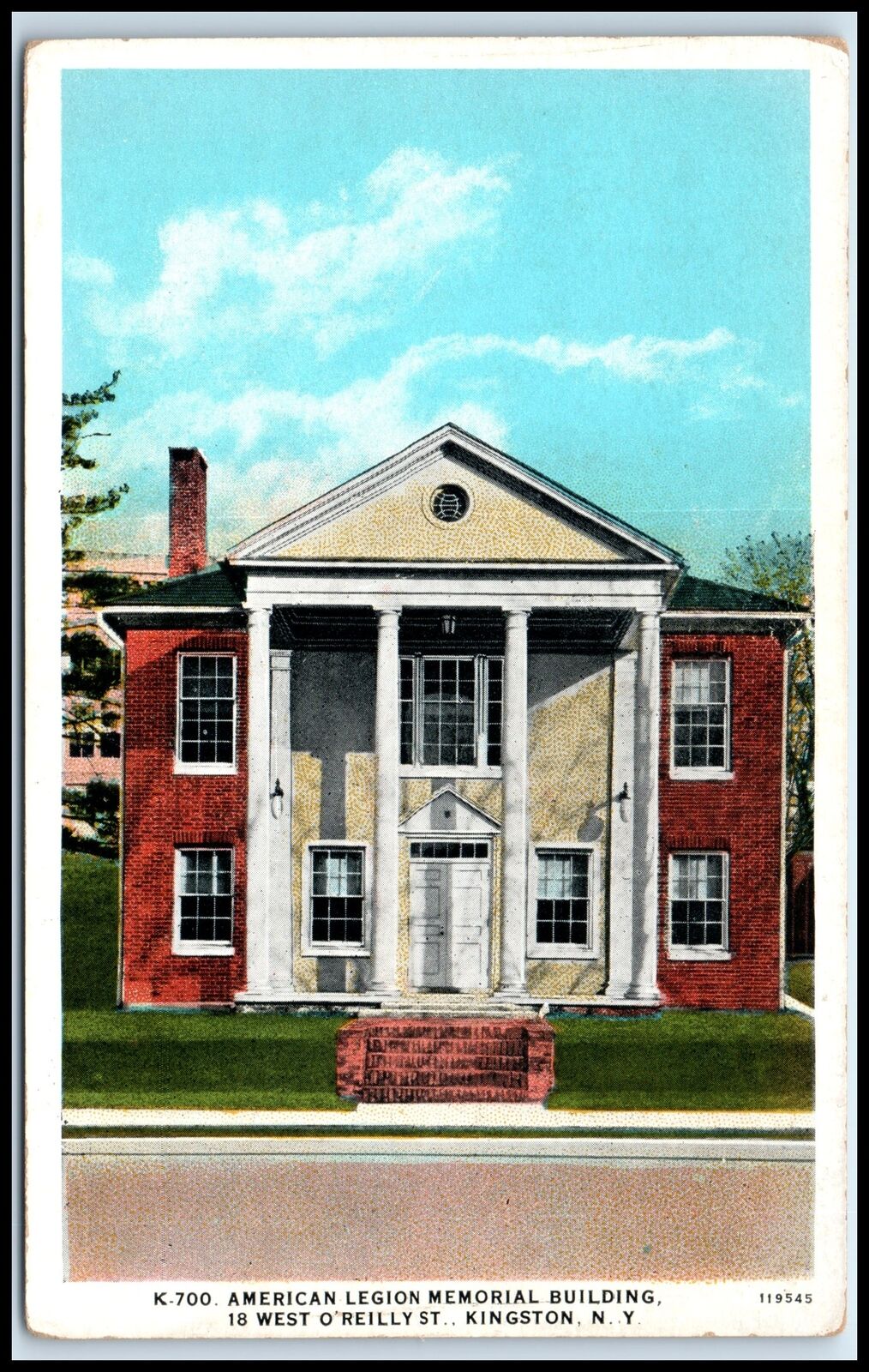 Postcard American Legion Memorial Building O\'Reilly St. Kingston NY D36