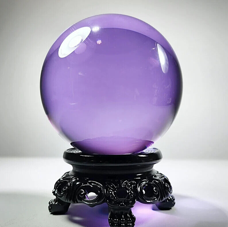 110mm Purple Extra Large Crystal Ball, Violet Fortune Telling Ball, 4.3 Inch