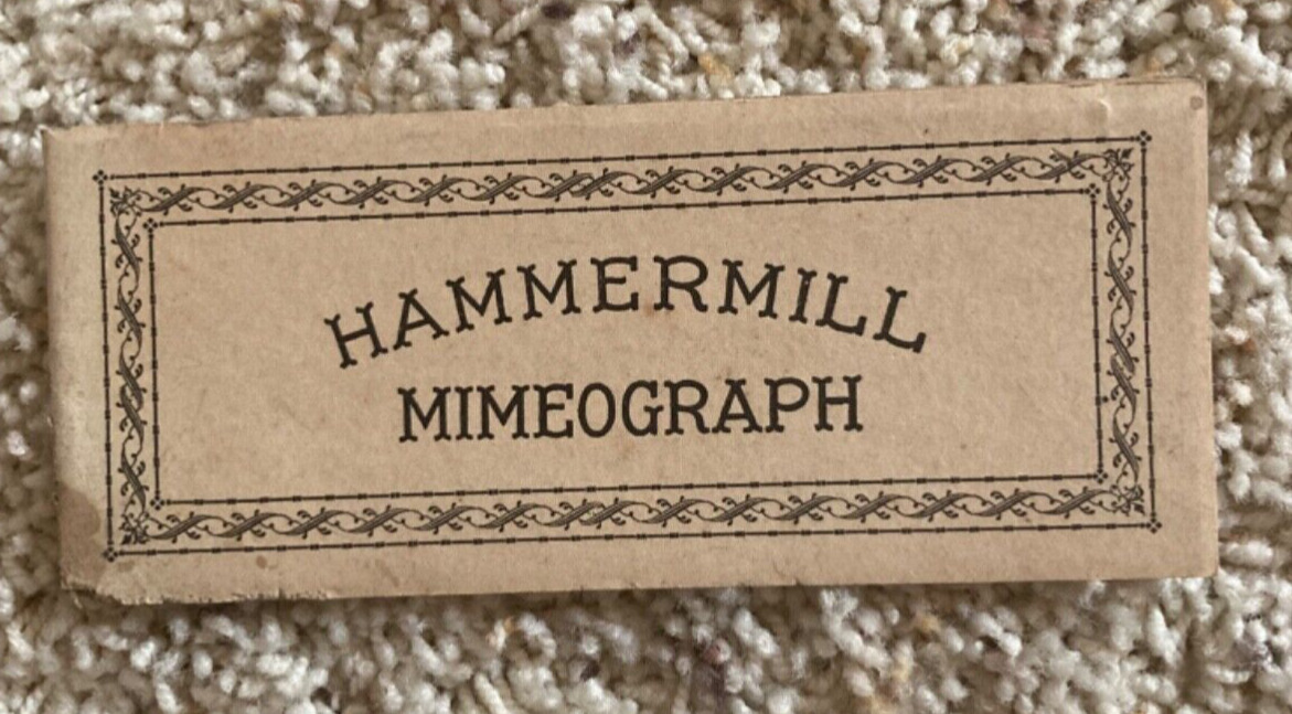 Hammermill Paper Company Mimeograph Sampler Ad—Western Newspaper Union-1920-30’s