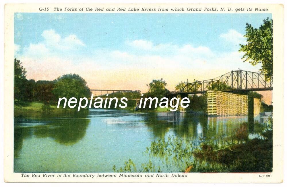 North Dakota, Grand Forks - Red and Red Lake River Bridges - 1930s