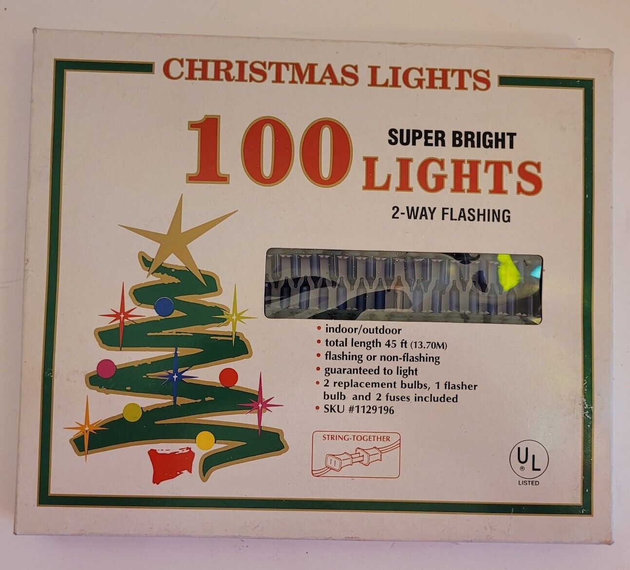 100 Super Bright Christmas Lights Blue 100 Light String - New With Box