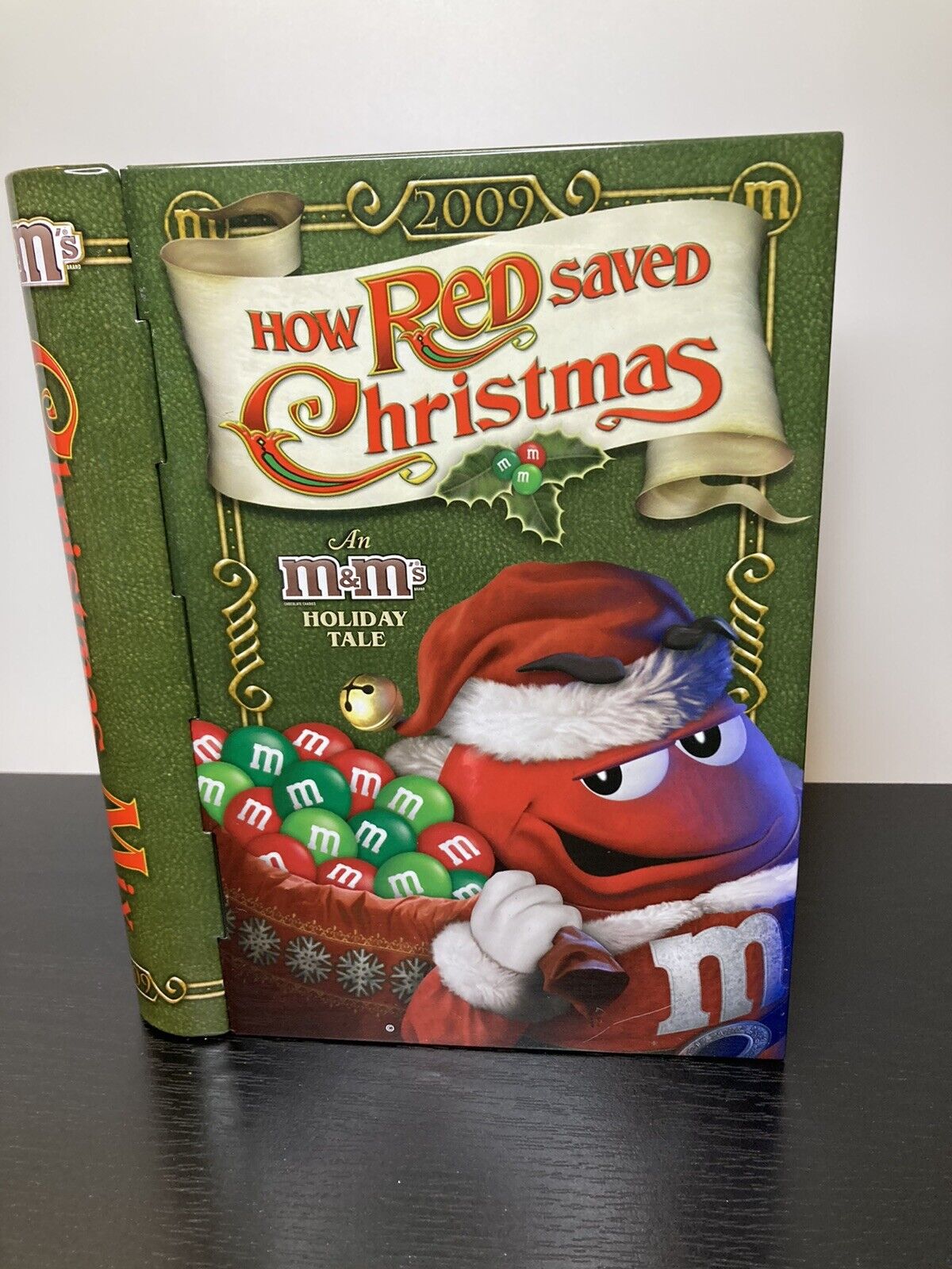M&M’s How Red Saved Christmas Book Tin 2009 Collectible M&M Holiday Tale
