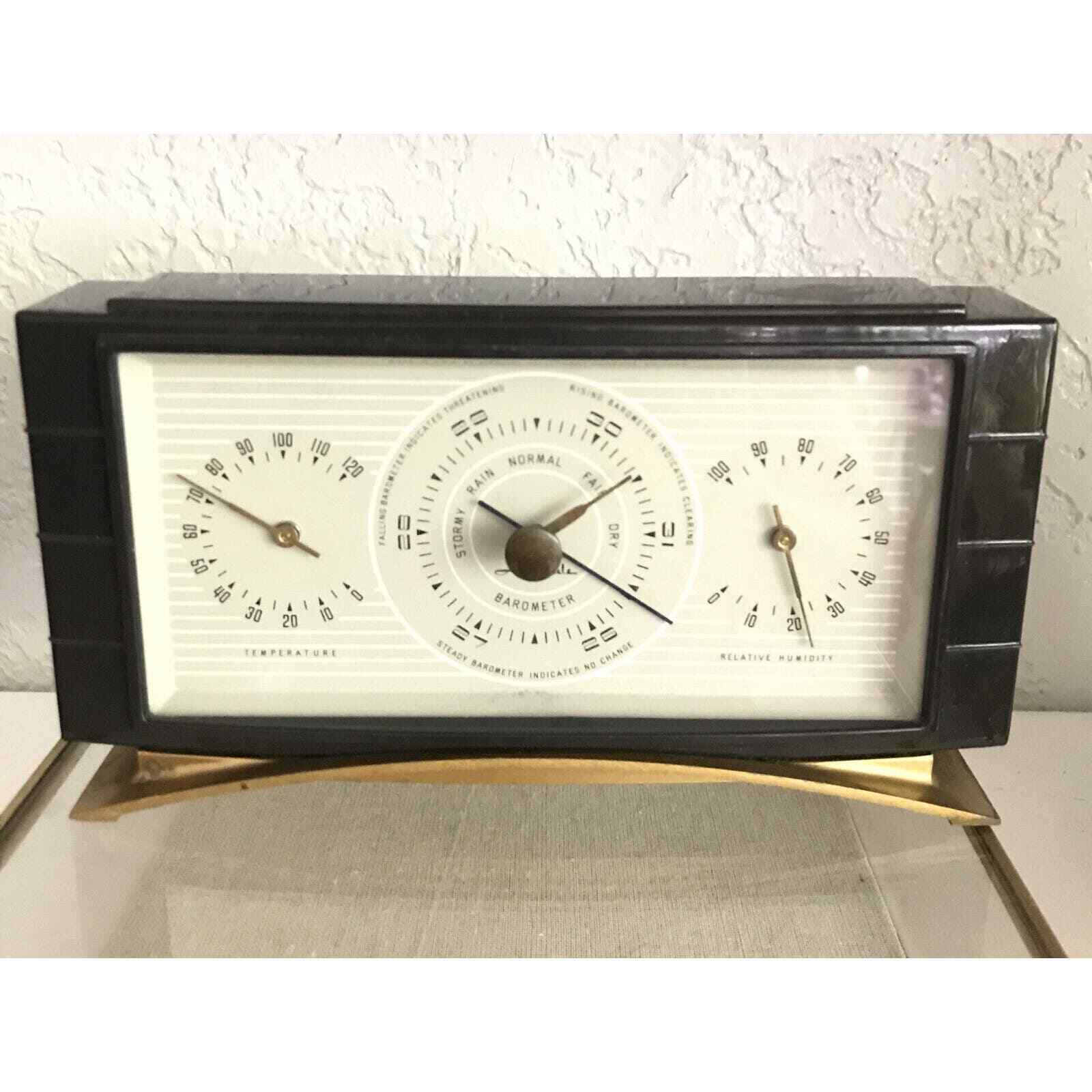 Vintage Airguide Desktop Barometer Humidity Temperature - Made In USA - Chicago