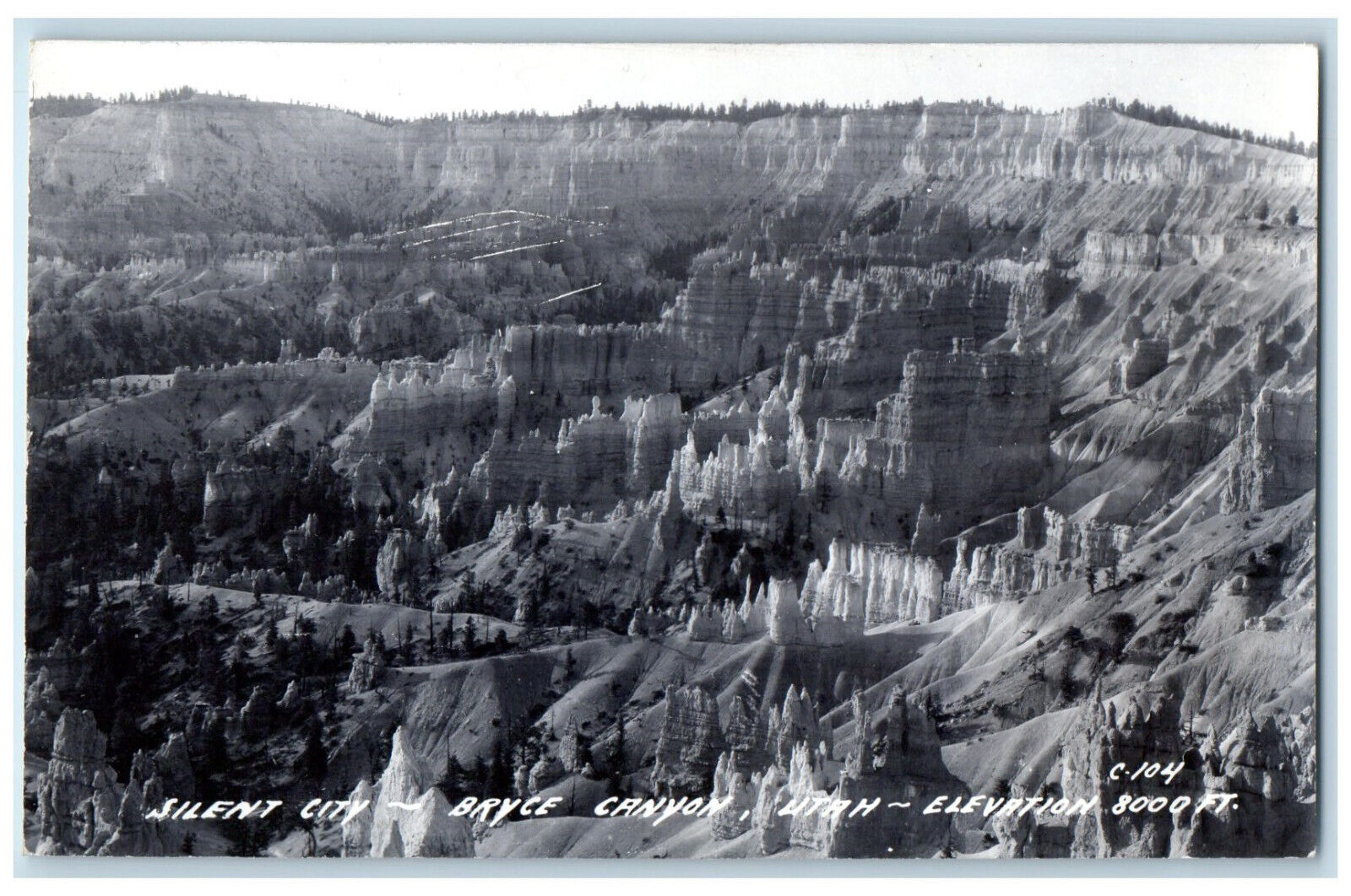 Bryce Canyon Utah UT RPPC Photo Postcard Silent City c1950\'s Unposted