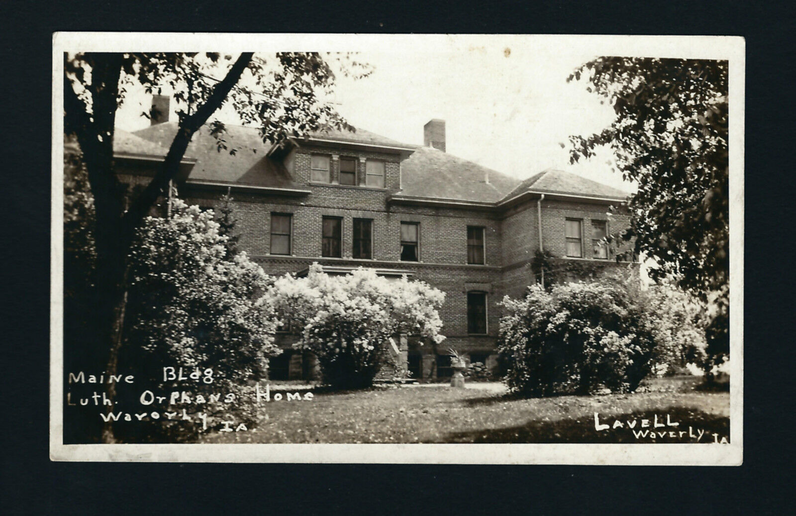 Waverly Iowa IA c1908 RPPC Lutheran Orphanage Home, Huge Old Main Building