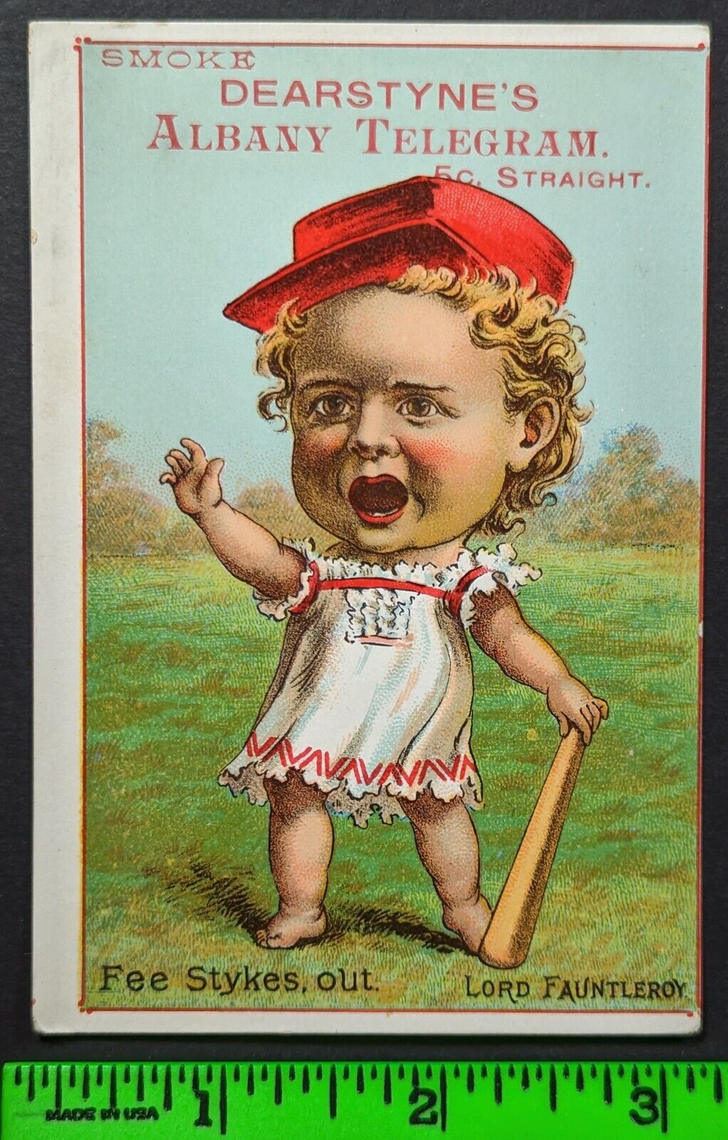 Vintage 1880's Little Girl Yelling Strike Out Baseball Trade Card