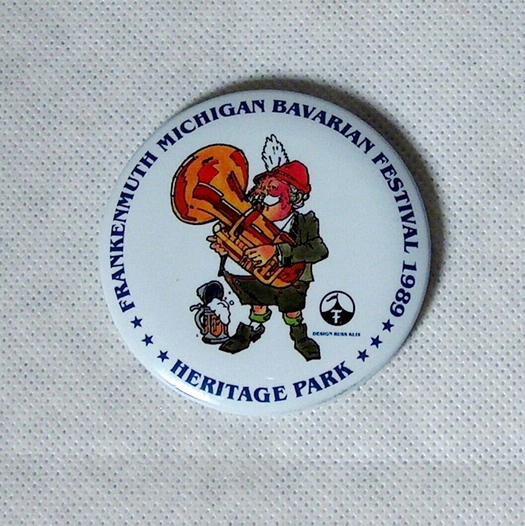 Vintage Pinback Frankenmuth Michigan Bavarian Festival 1986