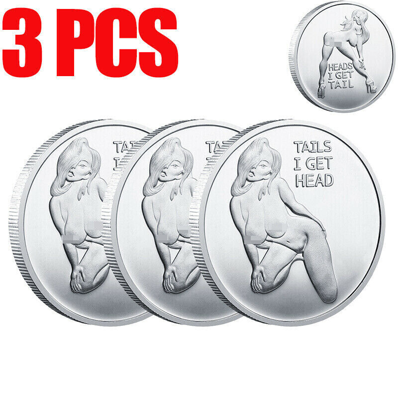 3Pcs Tails I Get Head  Sexy Heads Tails Challenge Token Coin Souvenir Coin Gift