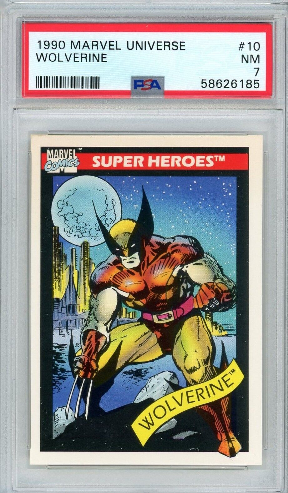 1990 Marvel Universe 10 Wolverine  PSA 7