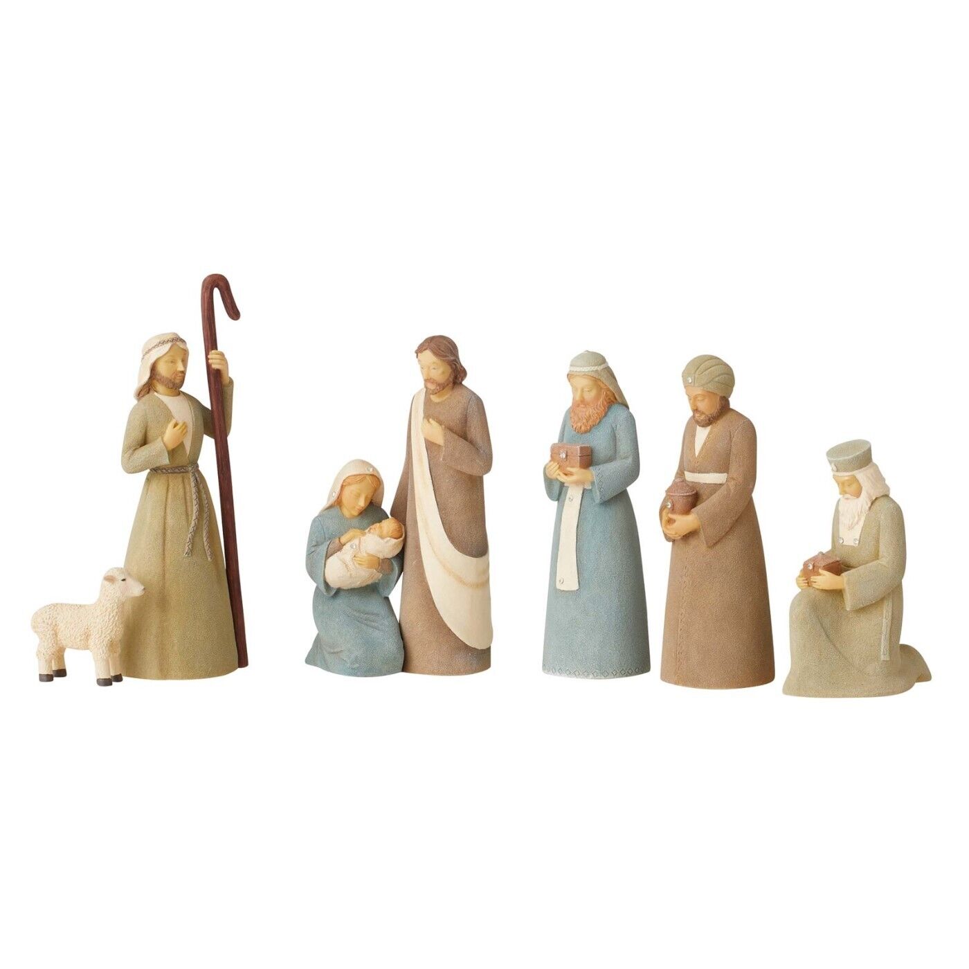Foundations Mini Nativity Figure Set Holy Family Wisemen Shepherd Sheep 6011548