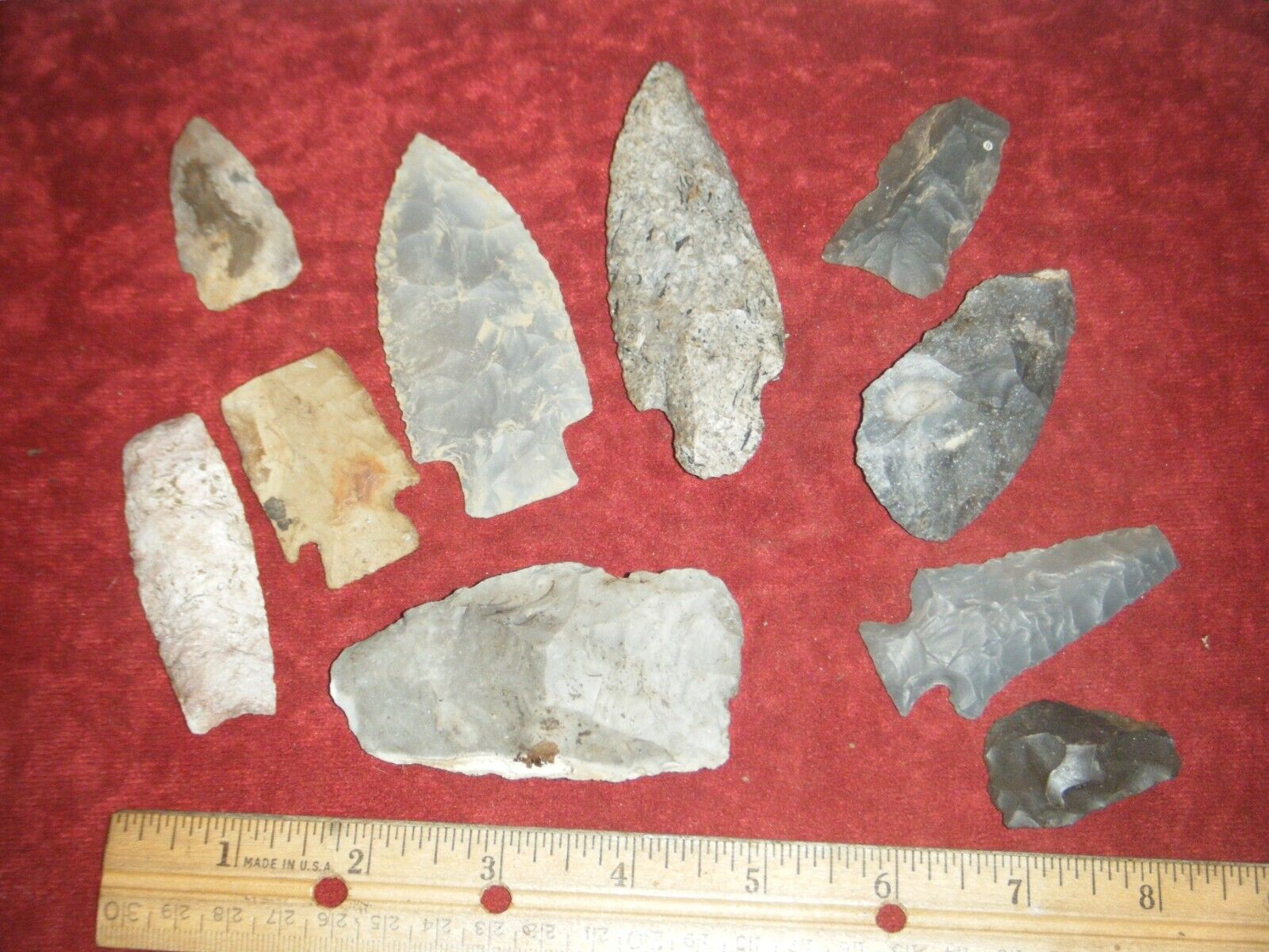 LOT OF 10  INDIAN ARTIFACTS  FROM .-KY-TN