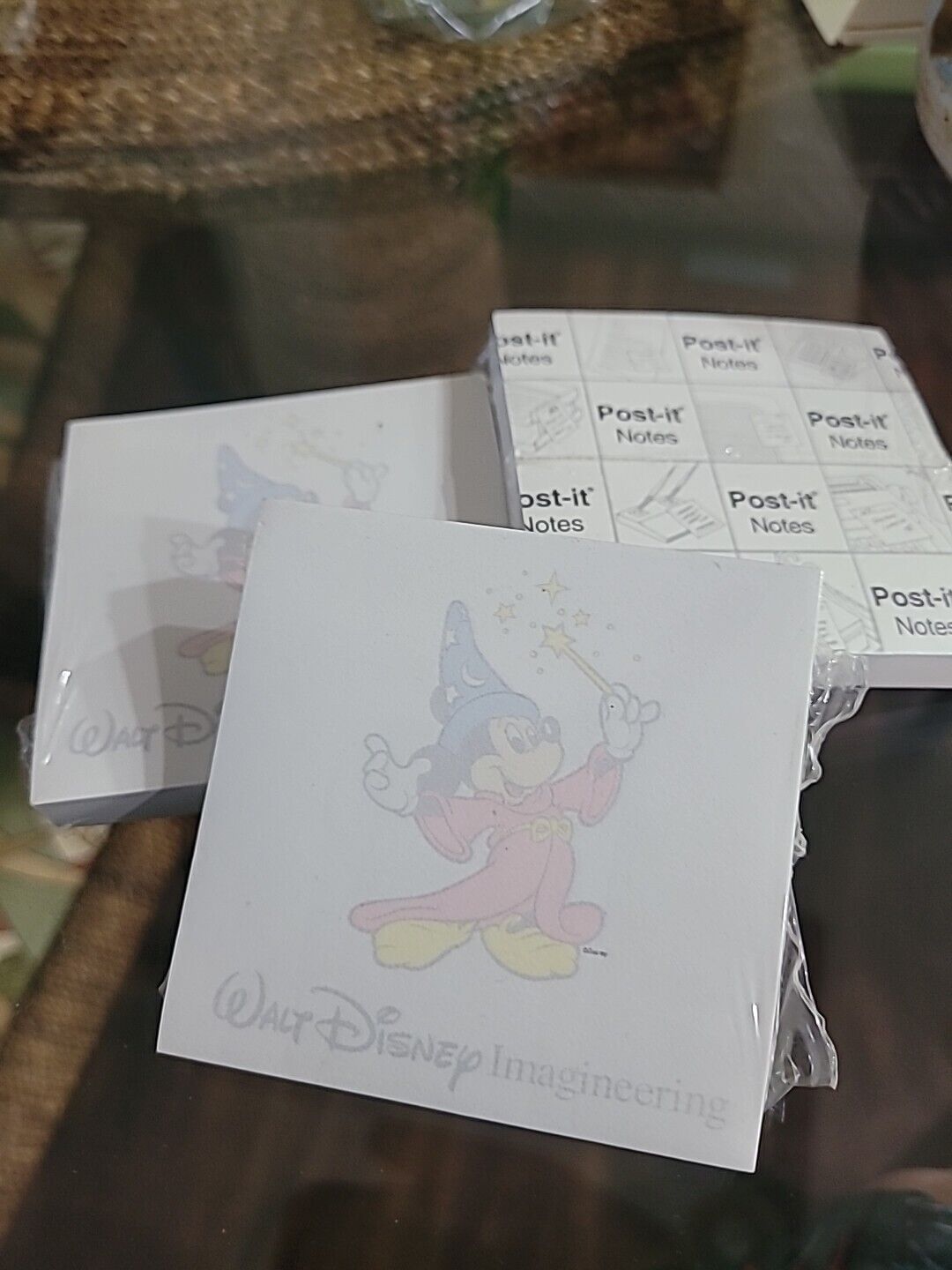 3 Vintage Disney Imagineering Mickey Post It Notes Sticky Pads 