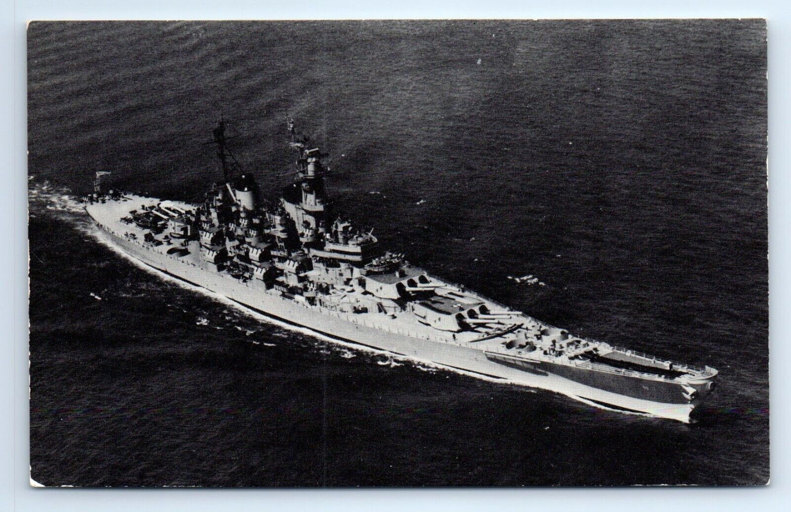 Norfolk Virginia VA Naval Base Battleship Aerial View Chrome Postcard c.1960