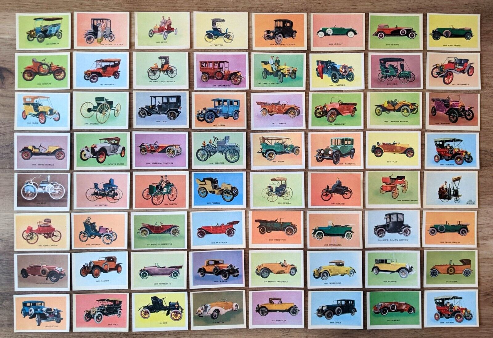 1959 Parkhurst Old Time Cars Complete Set of Cards, 1-64