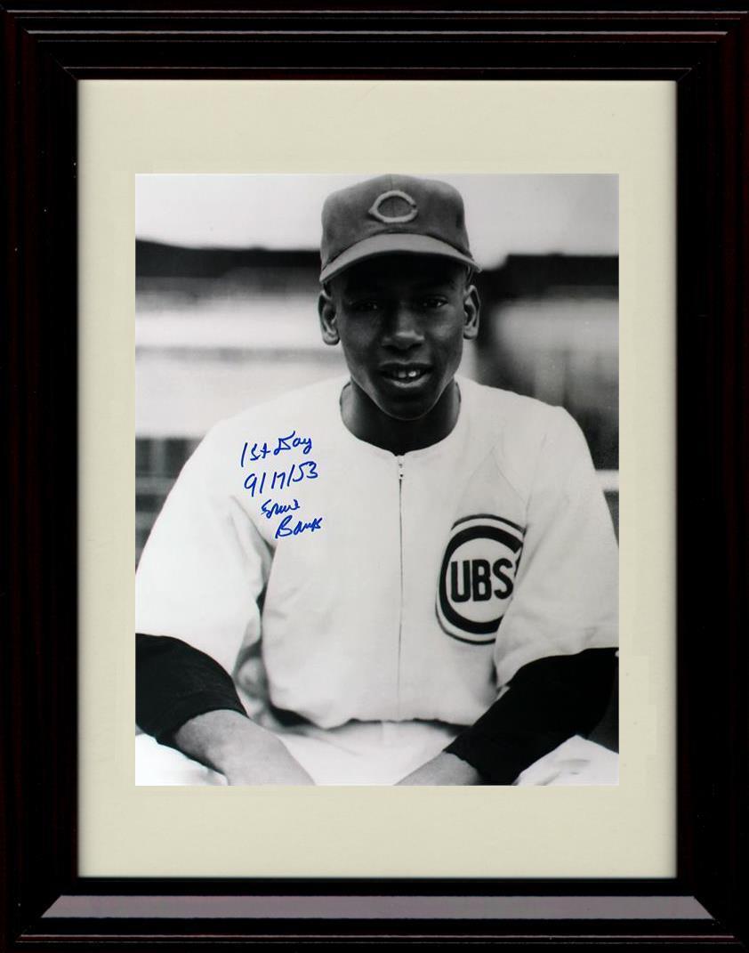 Gallery Framed Ernie Banks - Black And White First Day 9171953 - Chicago Cubs