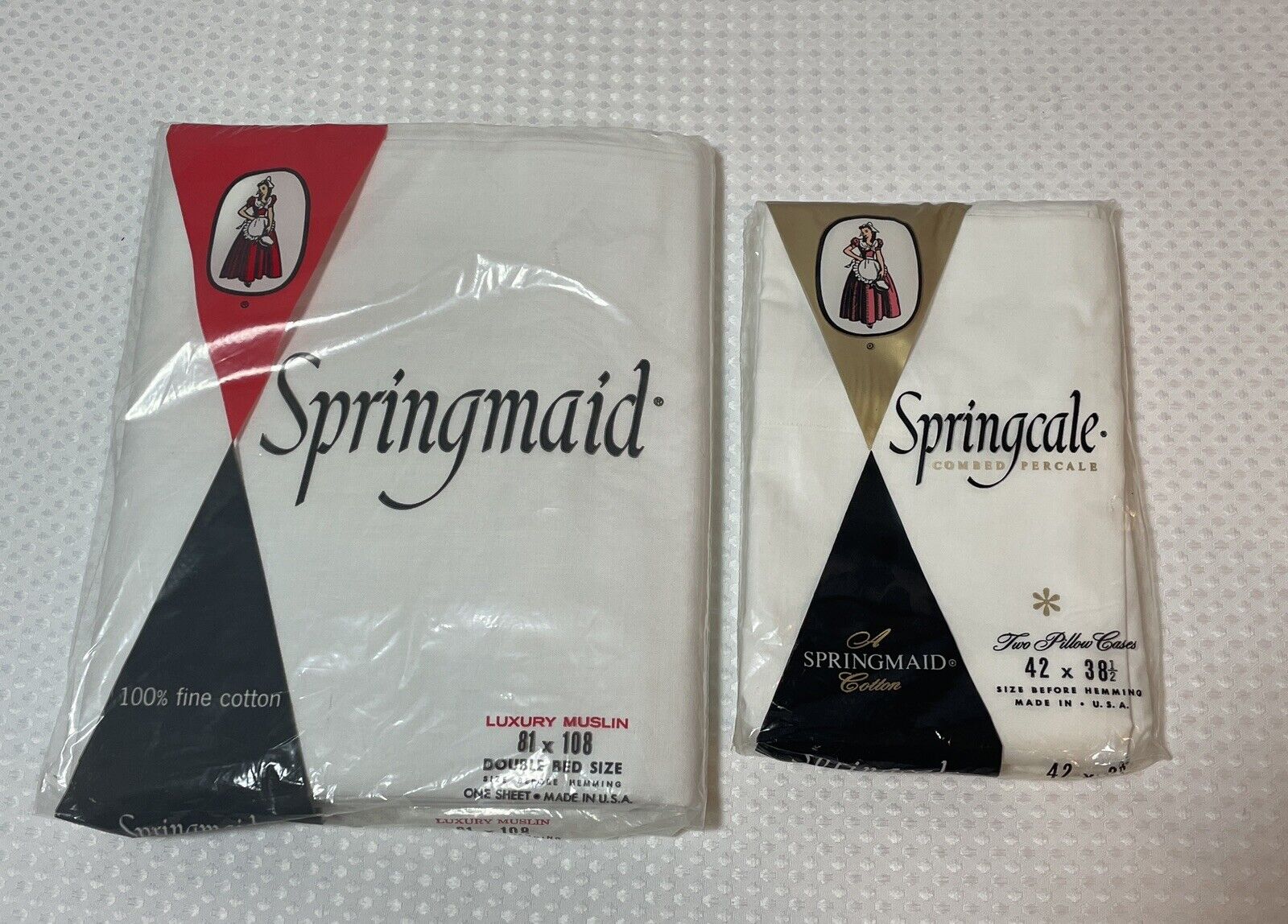 VTG Springmaid Flat Double Sheet 81” x 108” AND 2 Pillow Cases 42” x 38.5” *NOS*