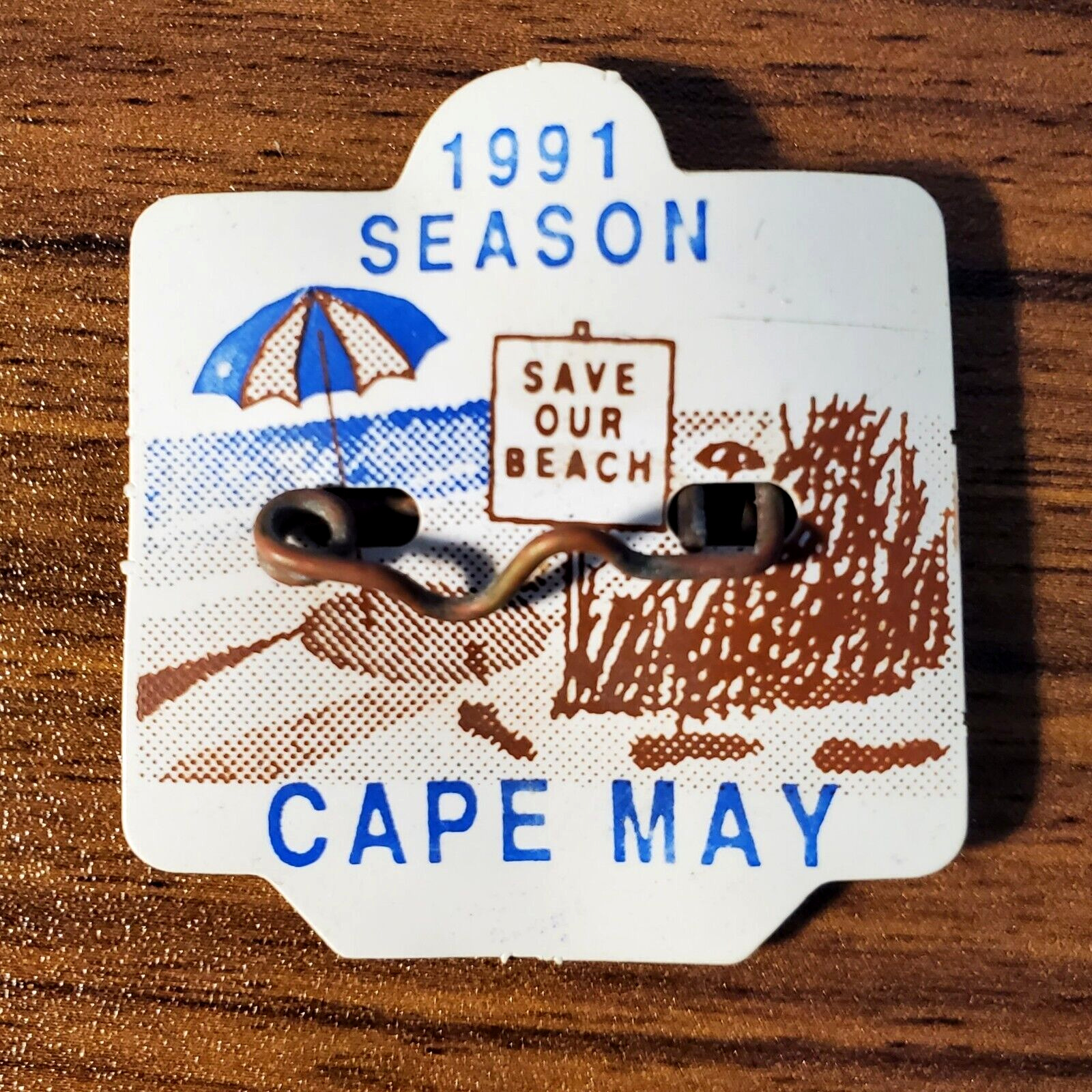 1991 Cape May NJ Seasonal Beach Tag New Jersey