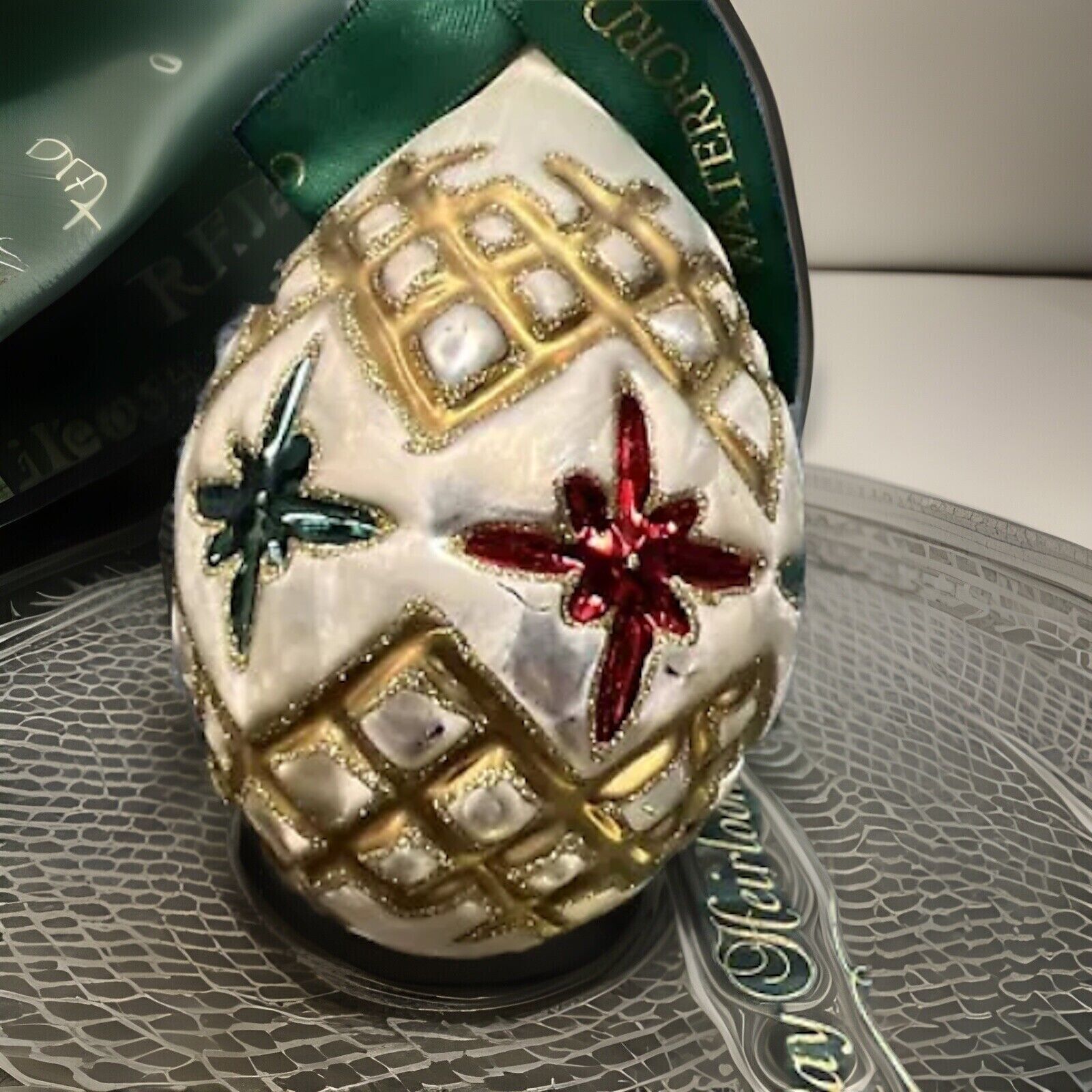 Waterford Holiday Heirlooms Lismore Holiday Egg Ornament Limited Issue 1999