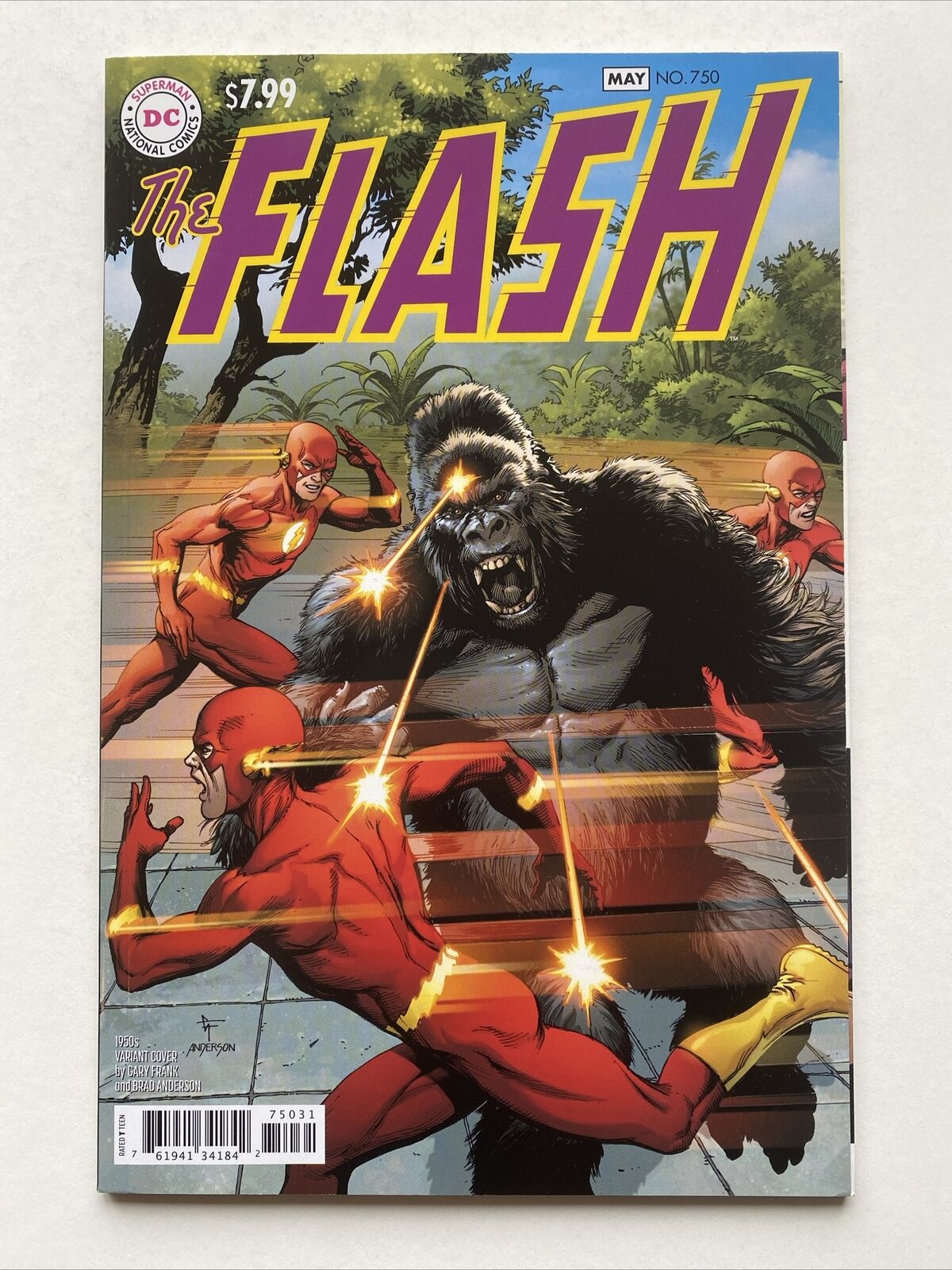 The Flash #750 Gary Frank 1950\'s Gorilla Grodd Variant DC Comics Barry Allen NM