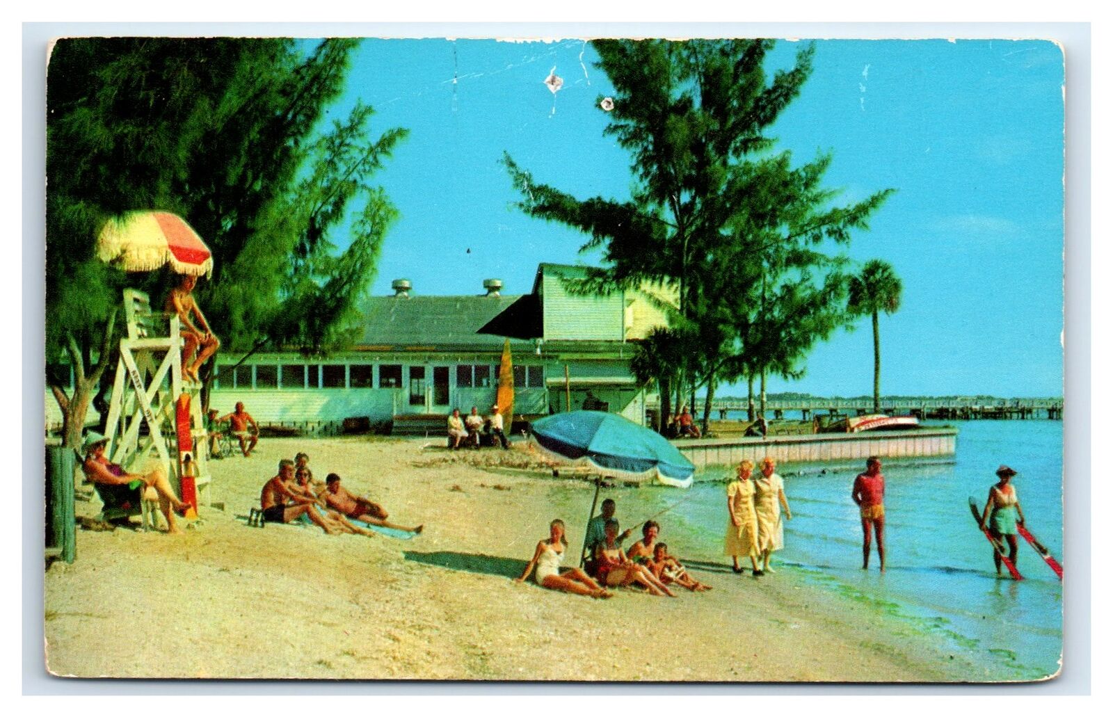 Gulfport, FL Postcard-  BOCA CIEGA BAY SHOWING CASINO AND FISHING PIER