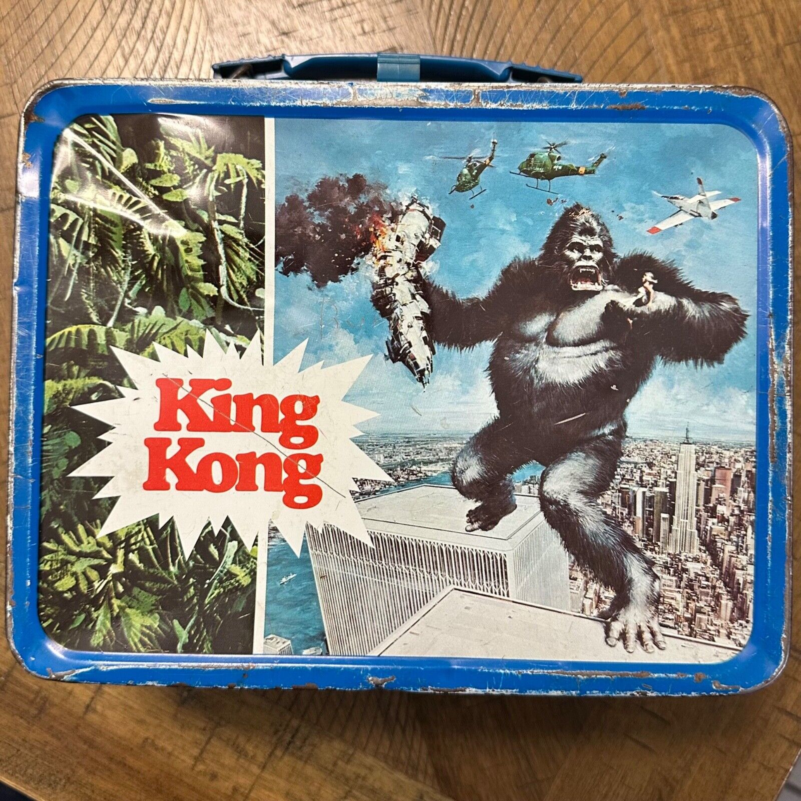 1977 KING KONG Metal Lunchbox Metal King-Seeley WITH THERMOS 