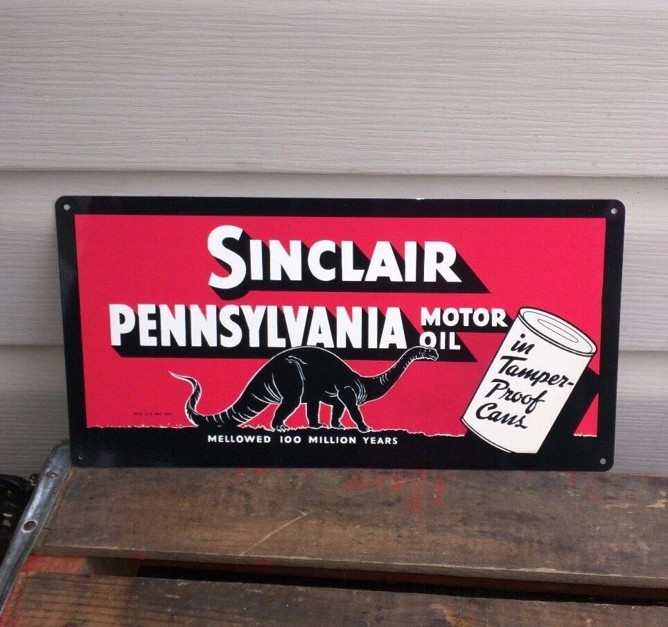 Sinclair Dino oil Metal Sign dealer gas pump Garage Shop Vintage Look 6x12 50105