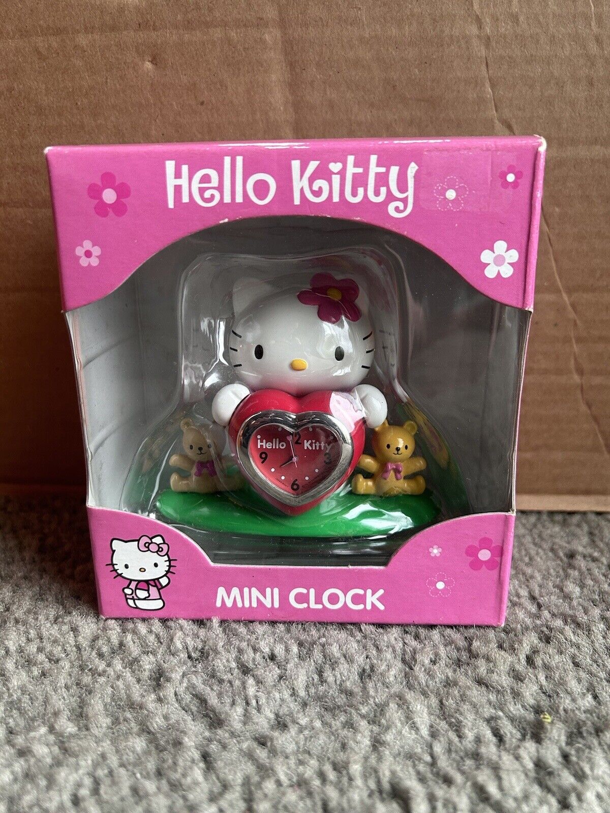 NEW Vintage 2001 Sanrio Hello Kitty Stainless Steel Mini Clock VERY RARE