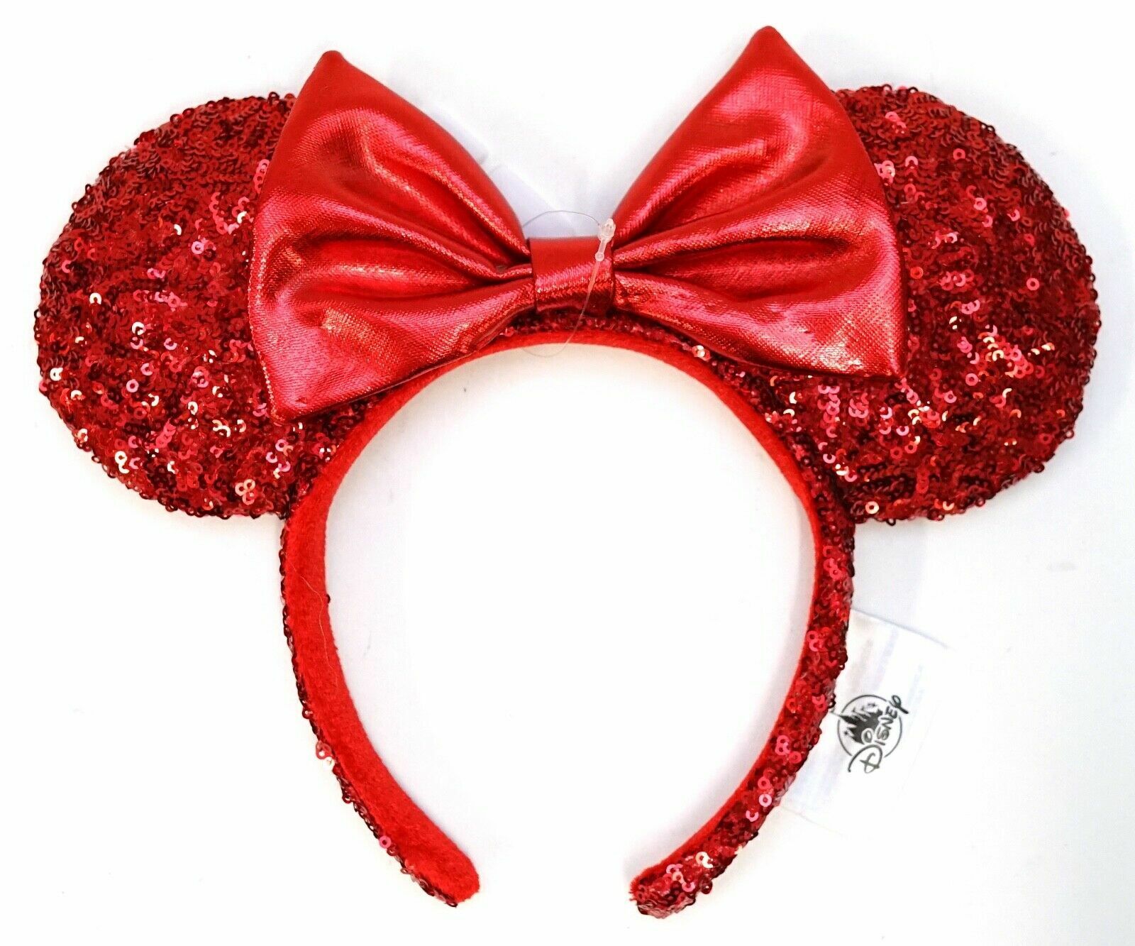 Disney Parks Red Sequins Holiday Minnie Ears Headband