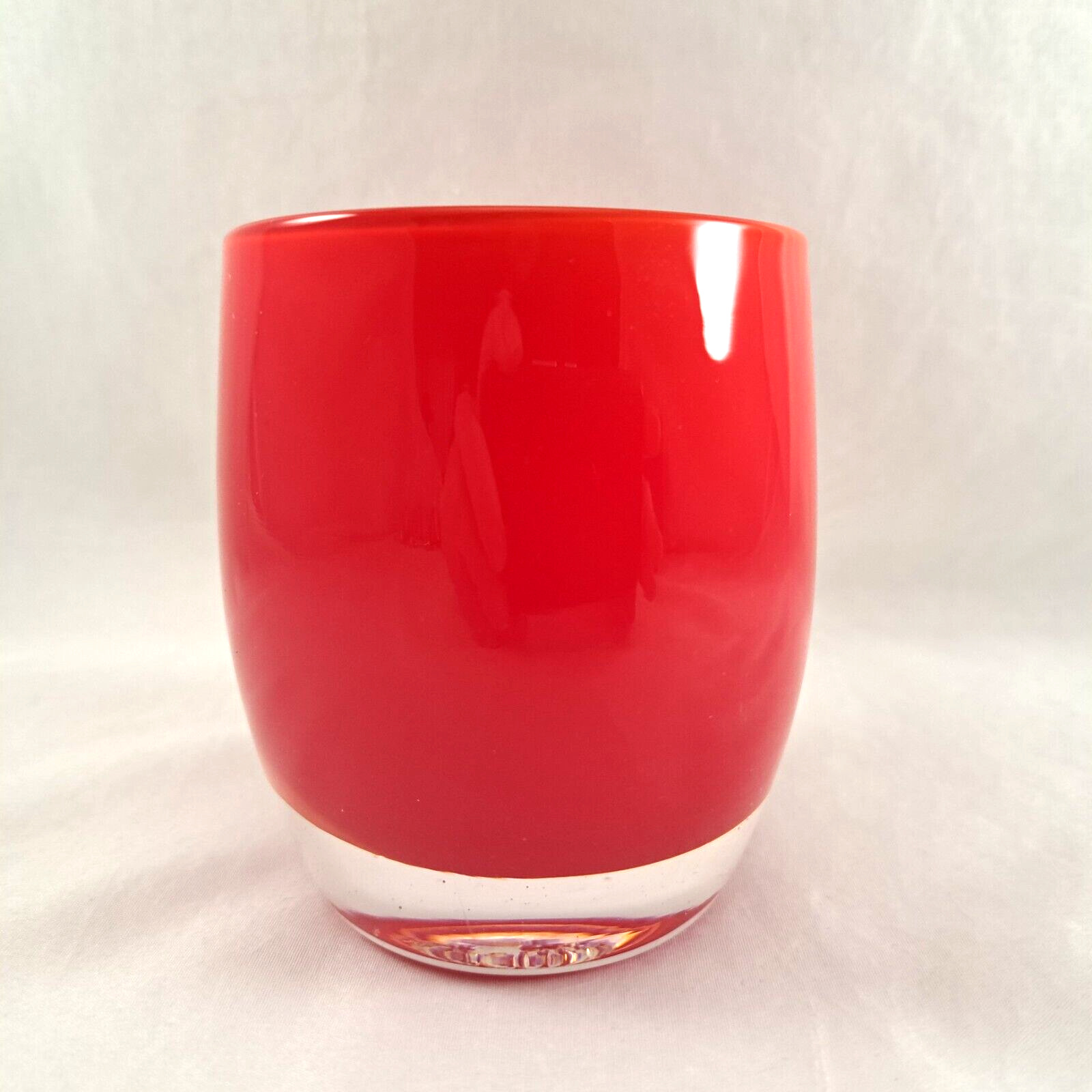 Glassybaby Red Opaque Glass Votive Candleholder Pre-Triskelion