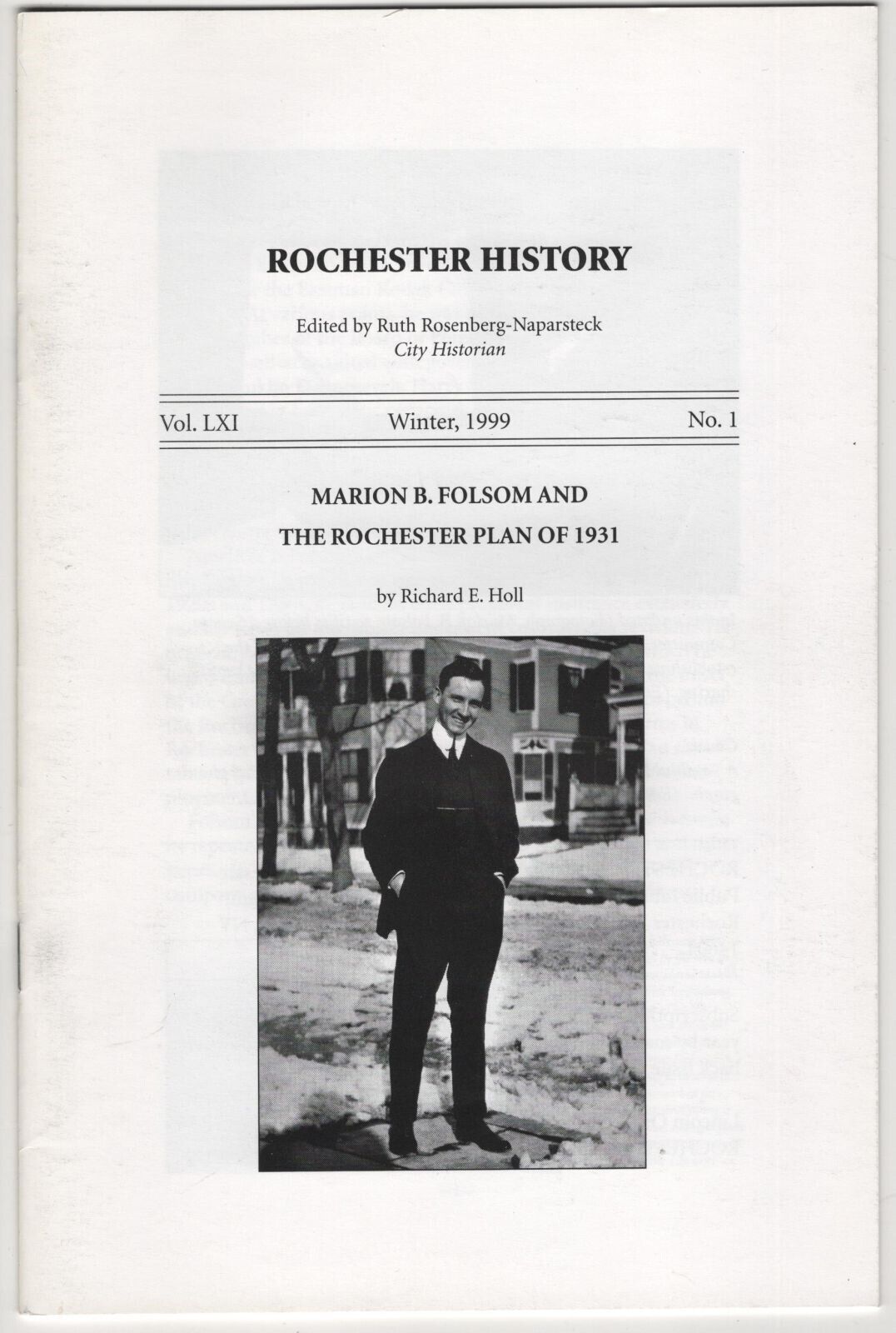 Marion B Folsom and the Rochester Plan of 1931 NY History 1999 Periodical
