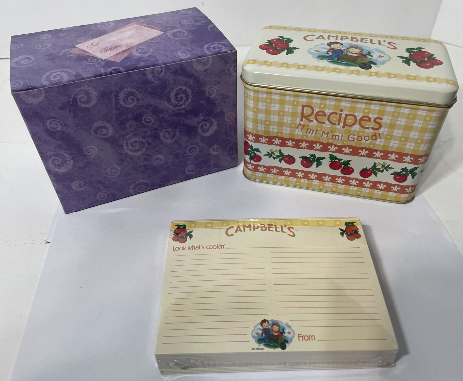 Campbell\'s Tin Box W/Original Campbell Soup Recipes Cards + Gift Box New