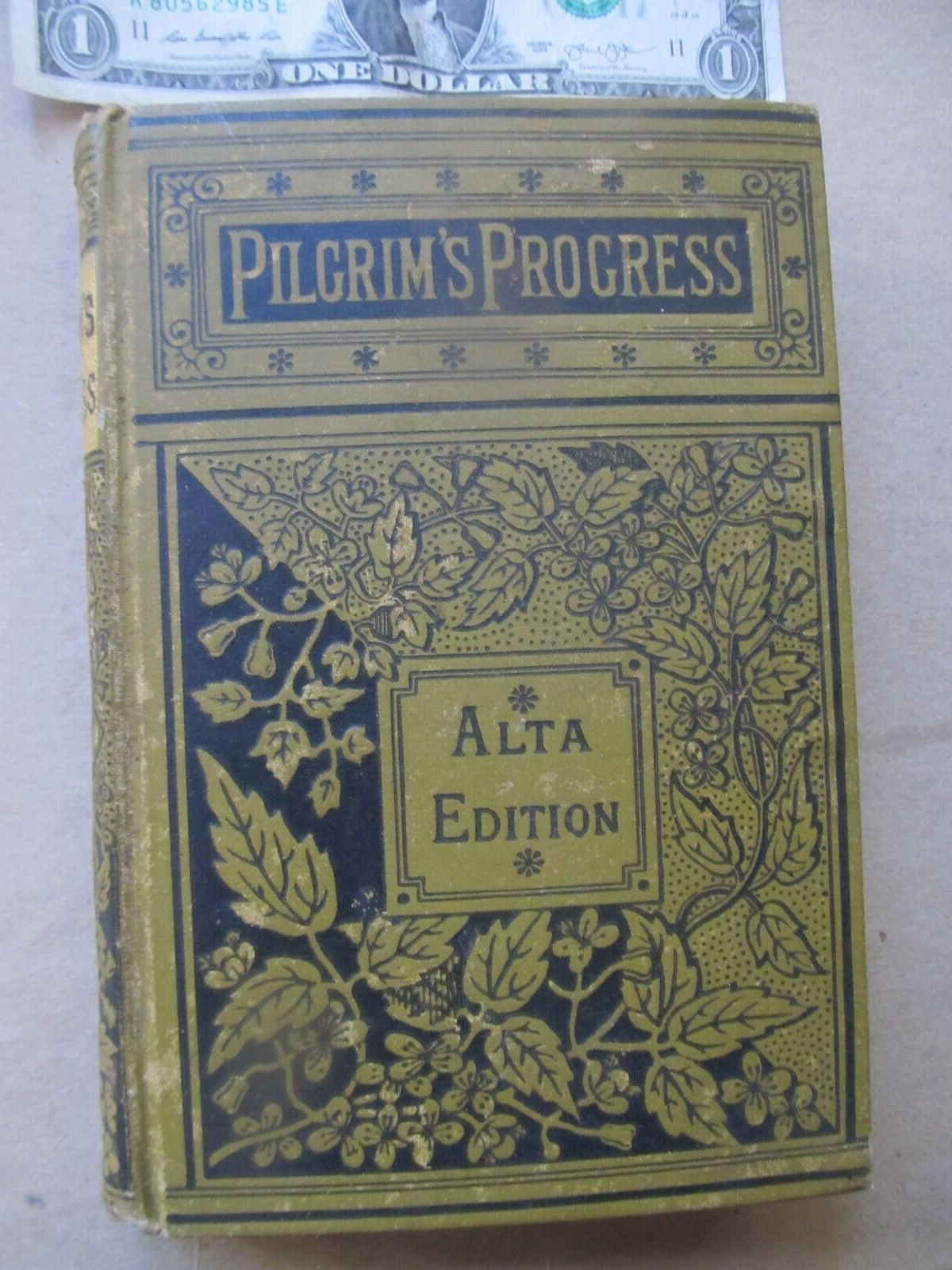 Rare Antique Alta Edition of PILGRIM'S PROGRESS by John Bunyon, c.1890, GIFT