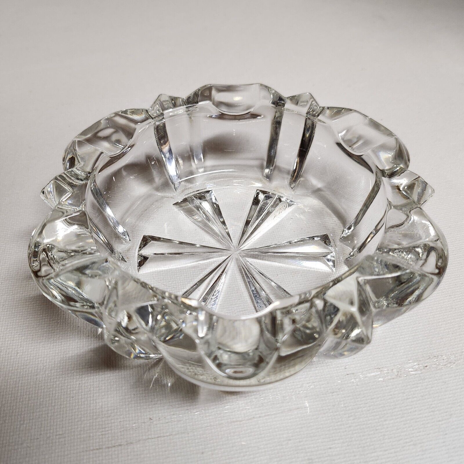 Vintage Reims French Cut Crystal Ashtray