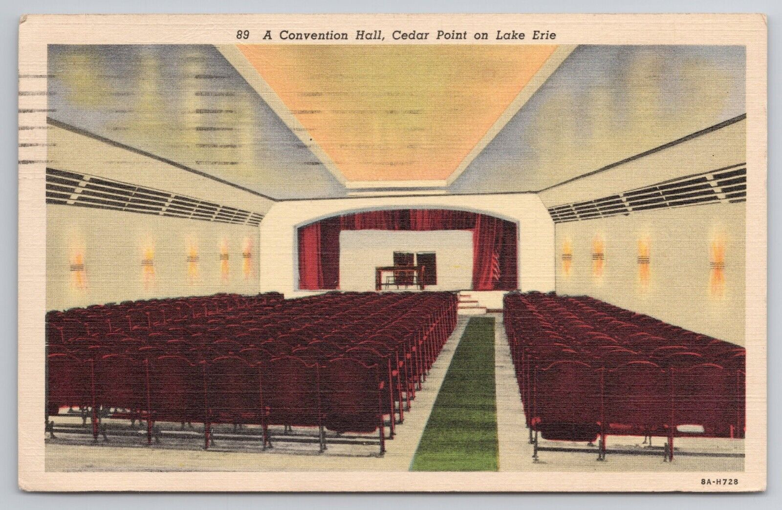 1938 Postcard A Convention Hall Cedar Point On Lake Erie Ohio OH