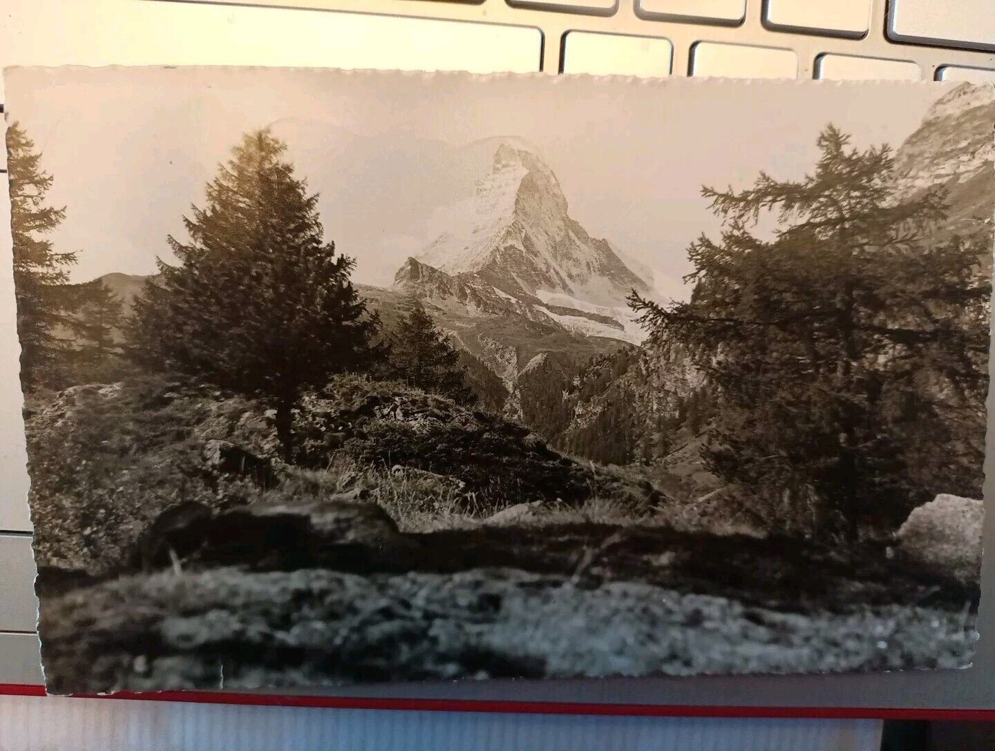 Rppc The Matterhorn Switzerland vintage black and white postcard a68