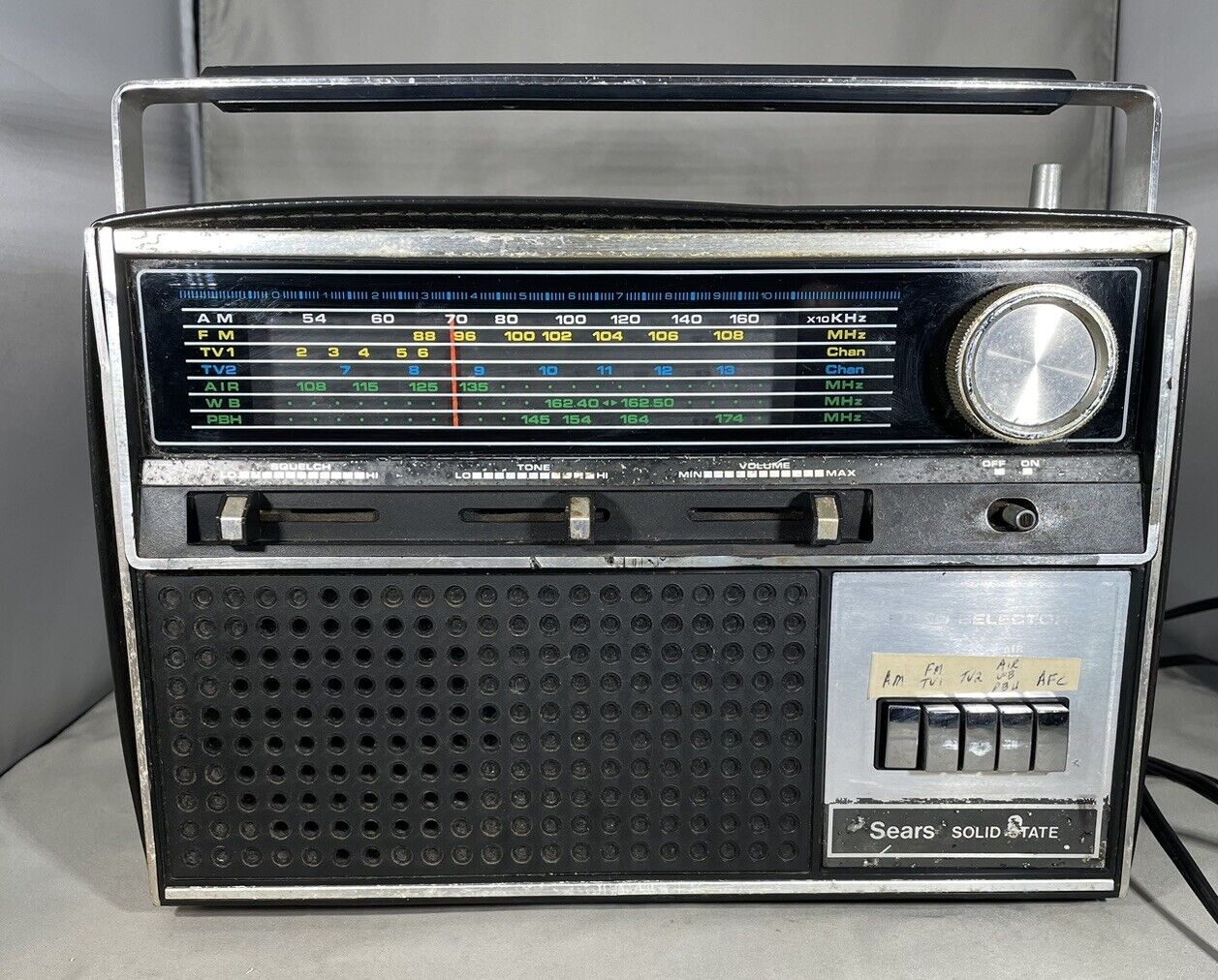 Vintage Sears Solid State AM-FM Radio Model #266 22491 700 *Works* Band Selector
