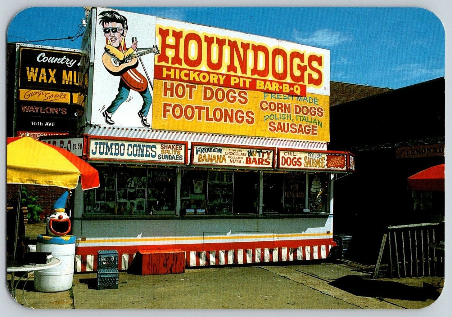 Continental Postcard~ Houndogs Hotdogs~ Music Row~ Nashville, Tennessee~ TN