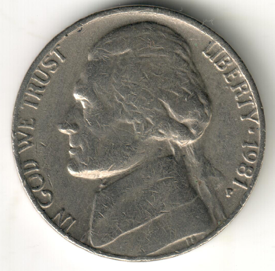 USA - 1981P - Jefferson Nickel 1st portrait - #3142