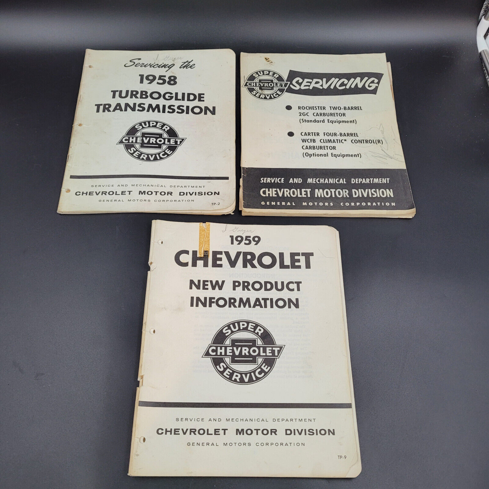 Vintage Late 50's Chevrolet Super Service Manuals