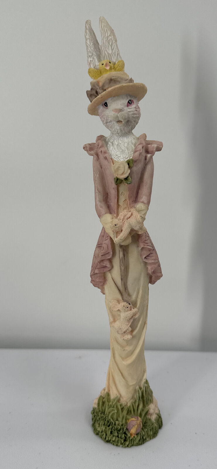 Easter Rabbit Pencil Figure Victorian Wear 11” Tall