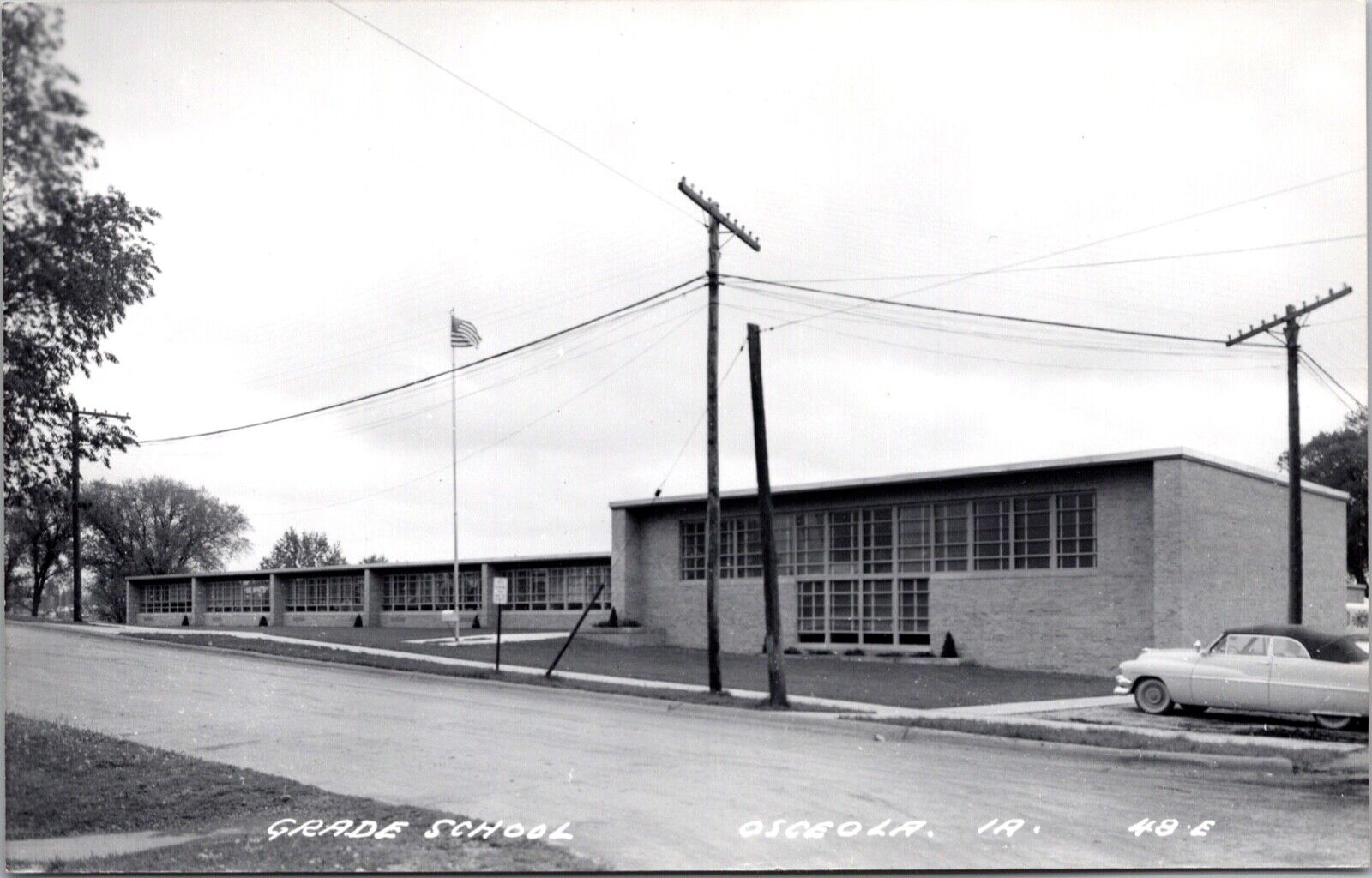 Real Photo Postcard Grade School in Osceola, Iowa
