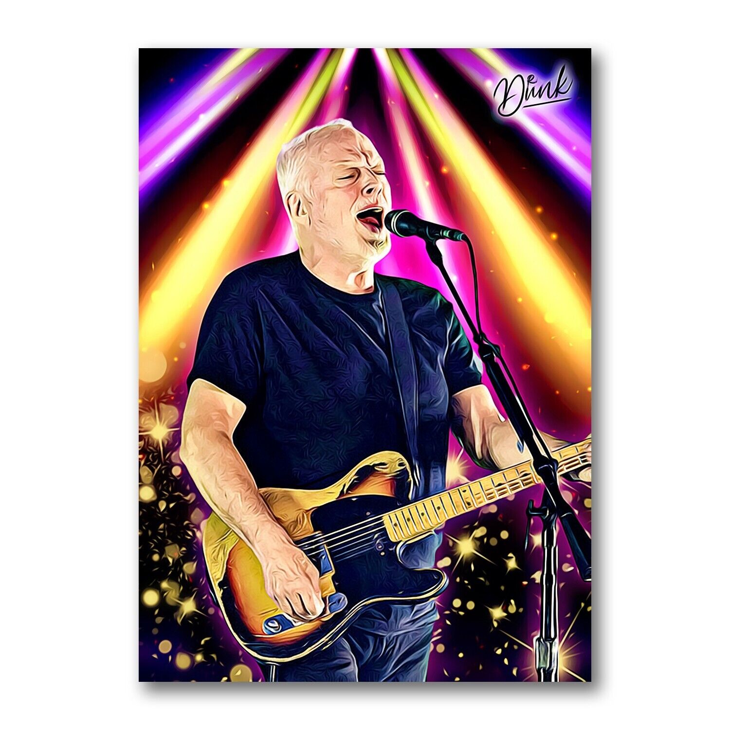 David Gilmour Pink Floyd Headliner Sketch Card Limited 05/30 Dr. Dunk Signed