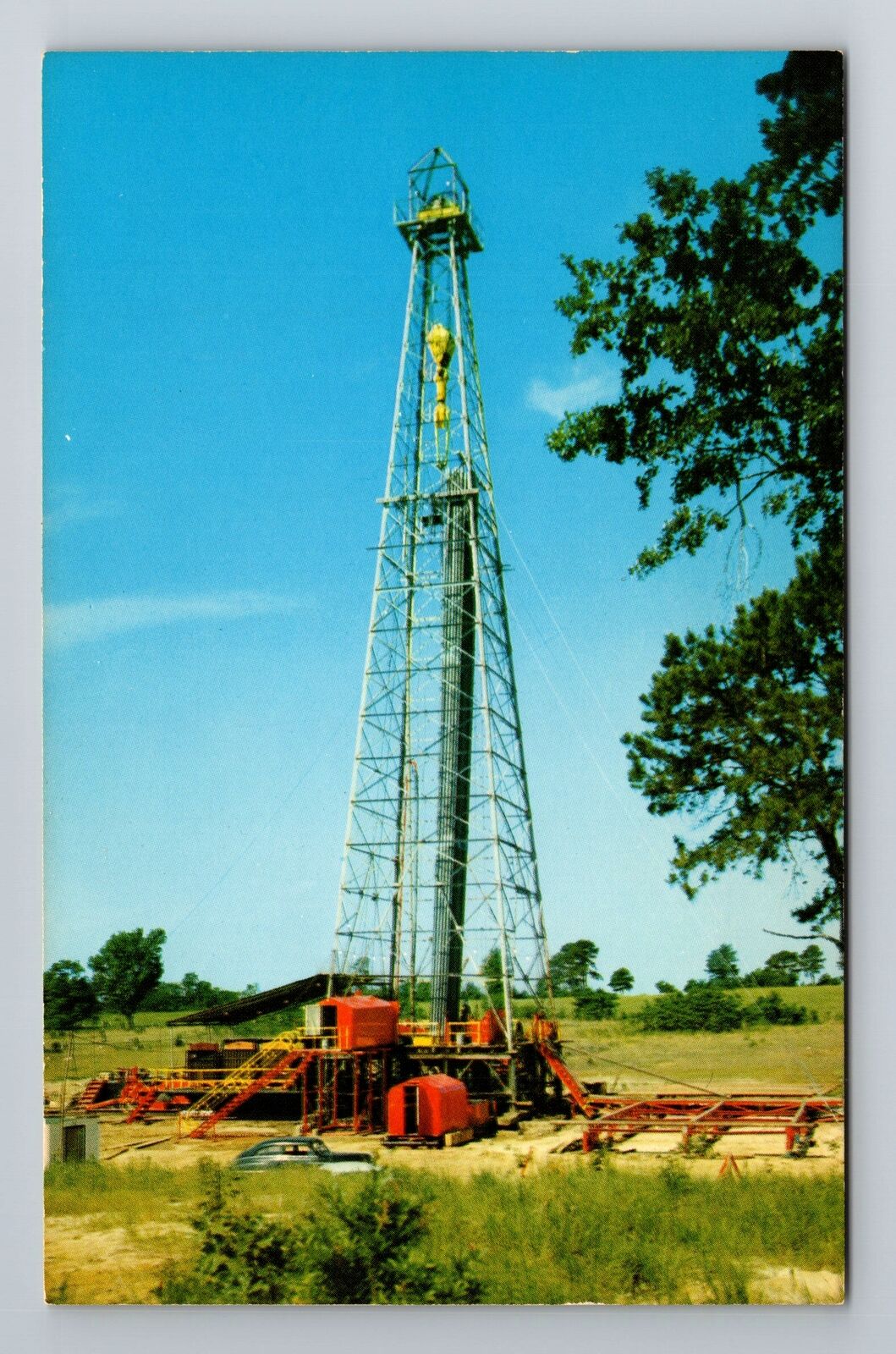 Yazoo City MS-Mississippi, Oil Drilling Rig, Antique, Vintage Souvenir Postcard