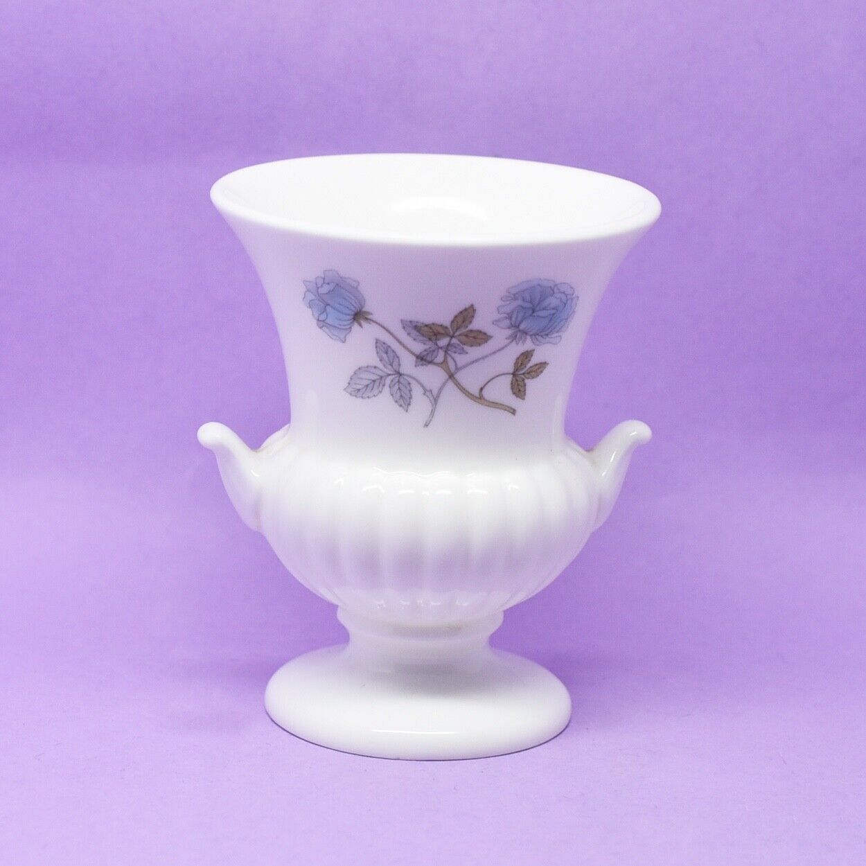 Wedgwood Mini Urn Vase, Blue Flowers, Vintage, England