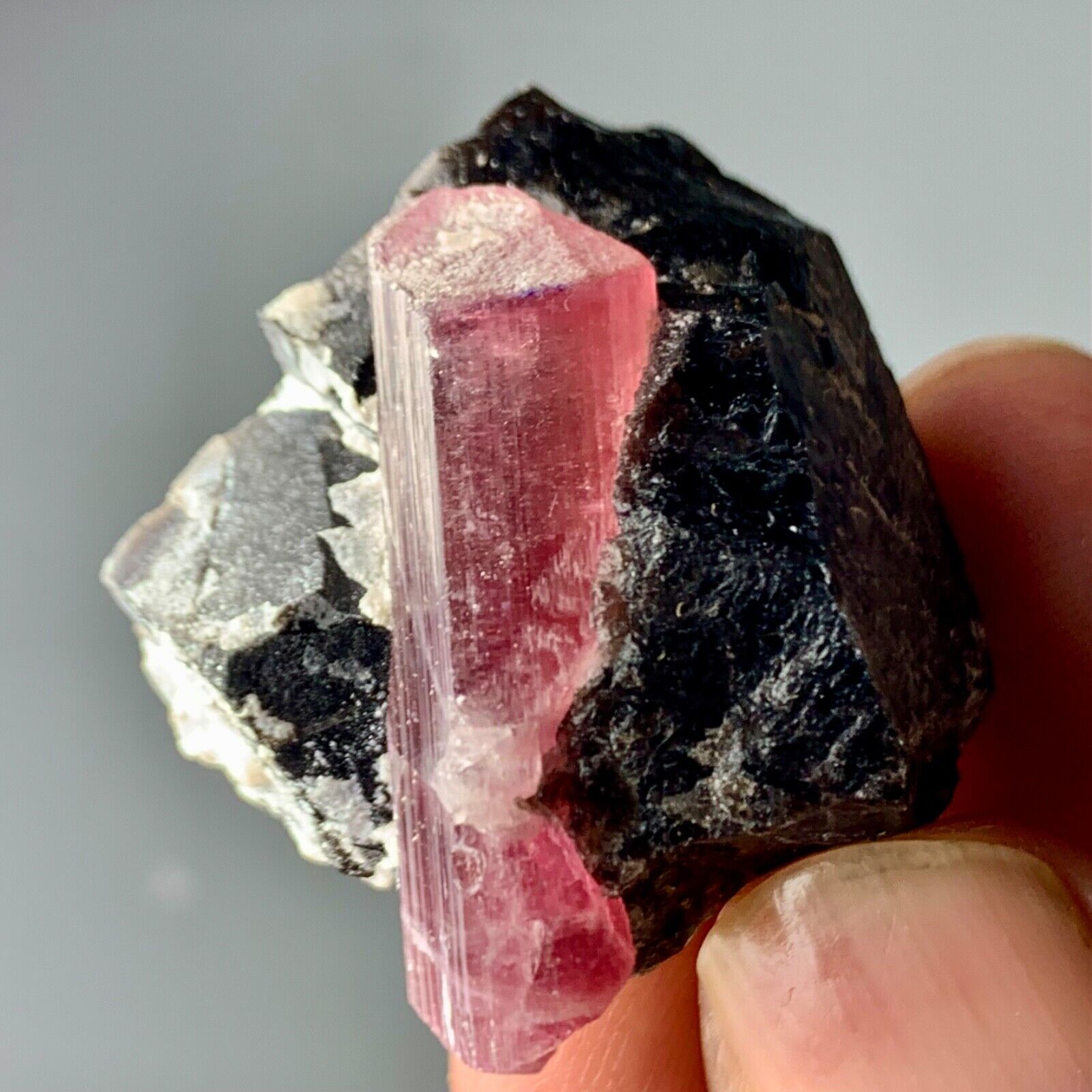 151 Cts Beautiful Terminated pink Tourmaline Crystal With Quartzfrom Afghanistan