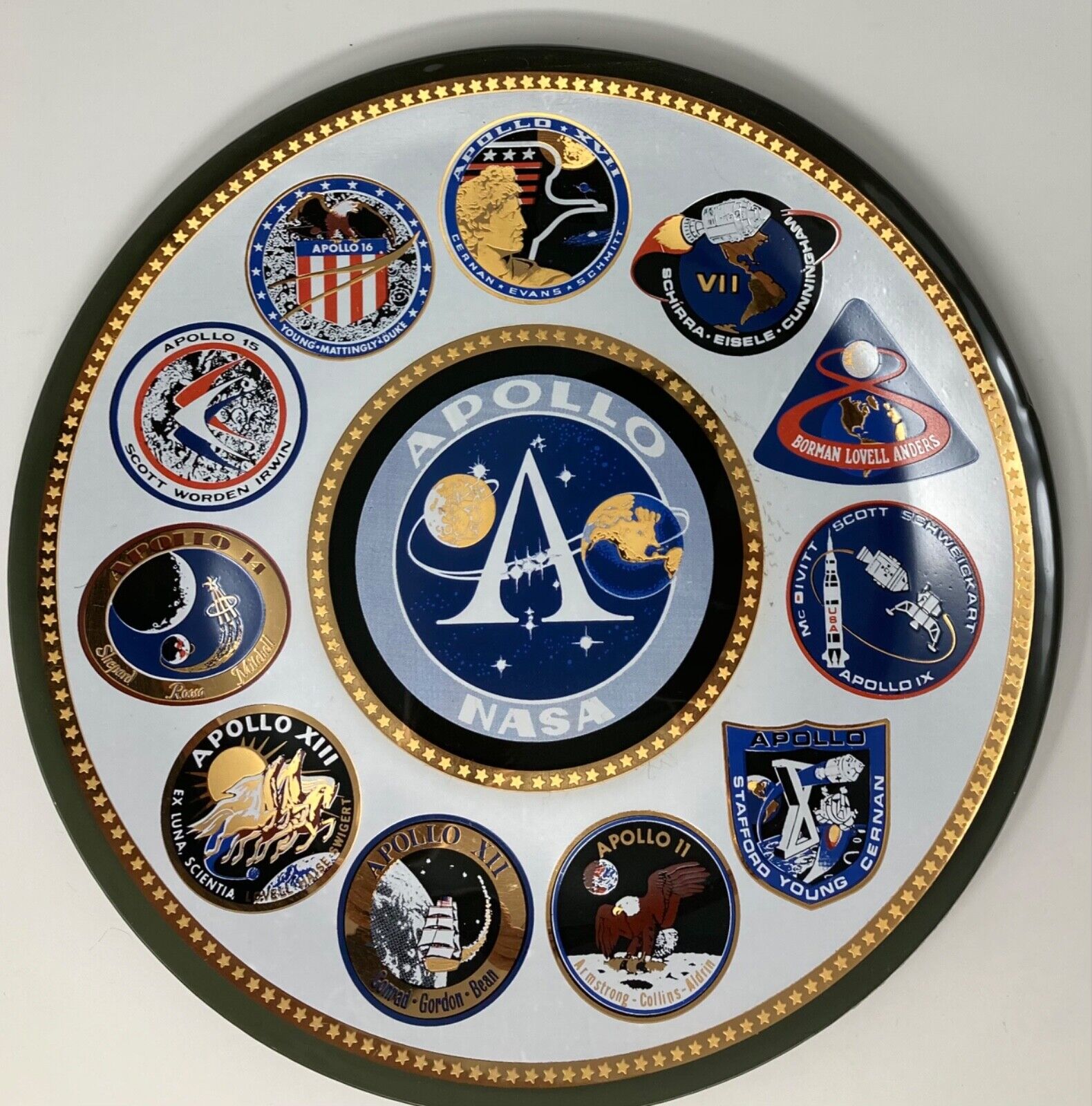 Vintage NASA APOLLO ‘s Commemorative Plate  manned Space Craft Center