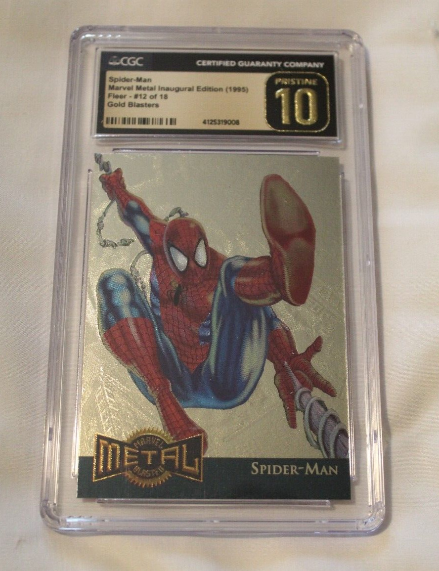 1995 Marvel Metal Gold Blaster #12 SpiderMan CGC Pristine 10 1/1