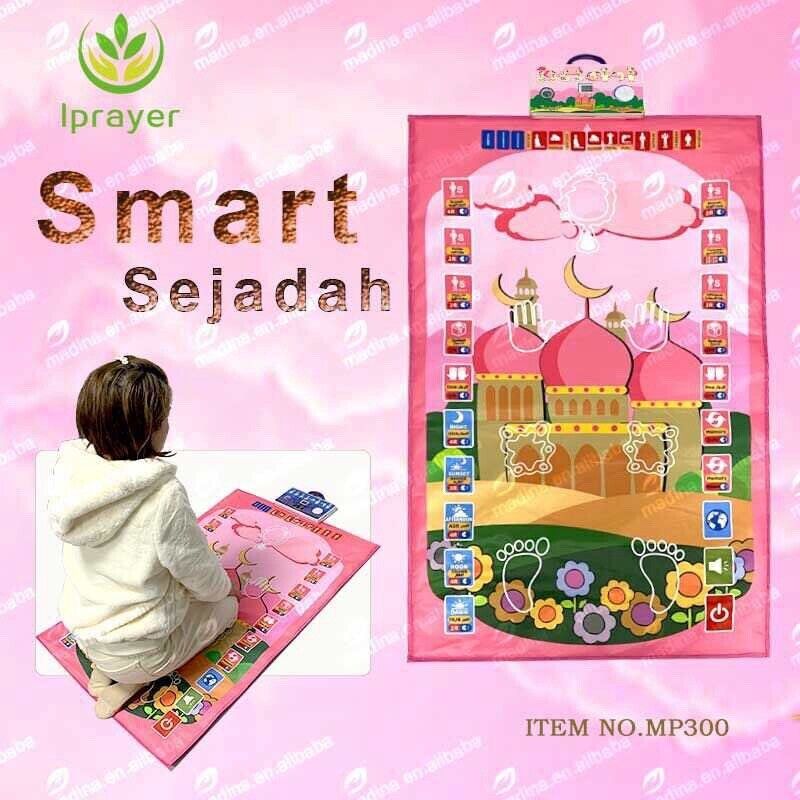 Electronic Muslim Prayer Rug Kids Pray Teaching Interactive Mat Worship Pad Gift