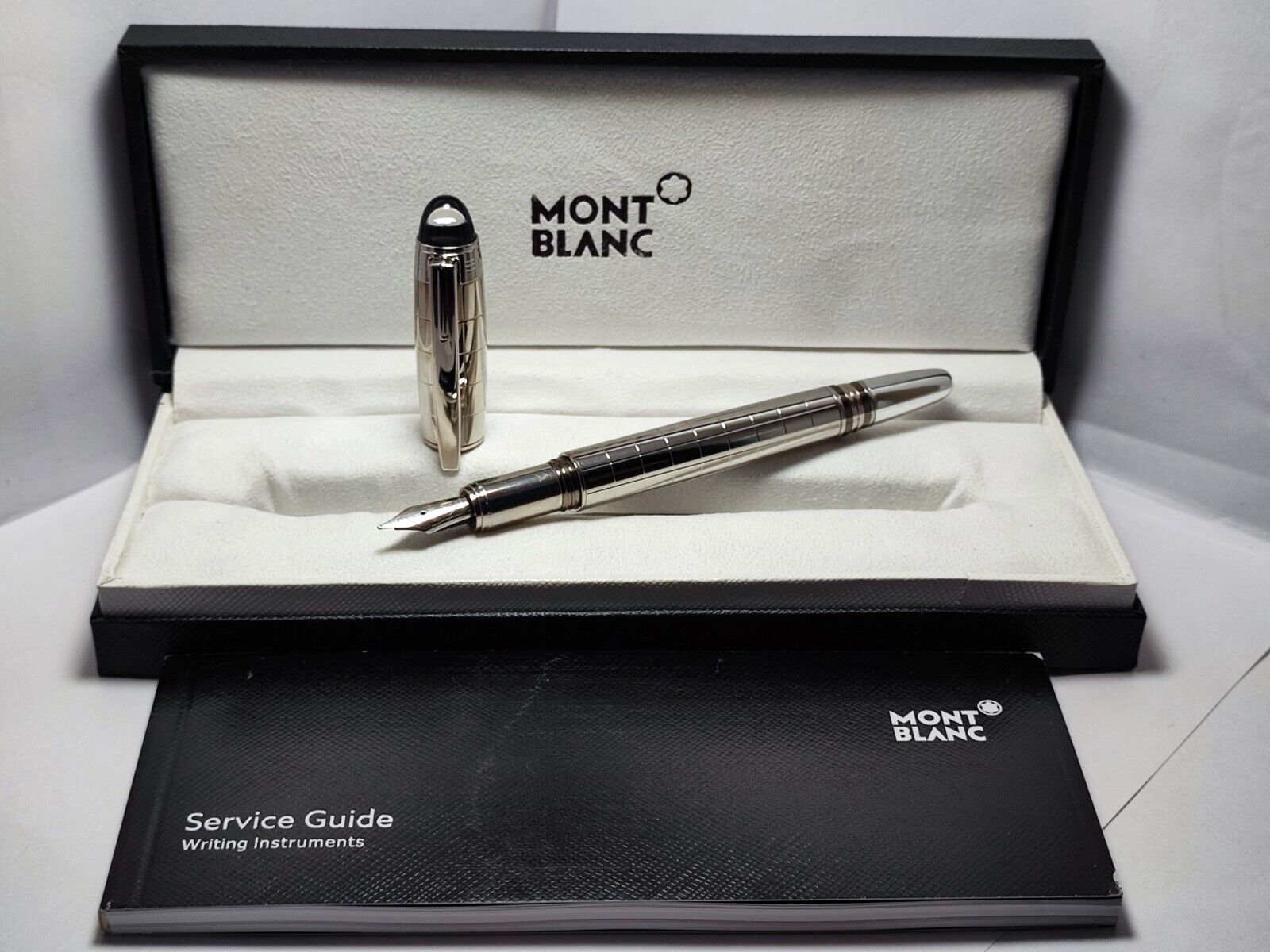 Luxury Montblanc Starwalker Silver Pen + Silver Clip Fountain Pen with Box